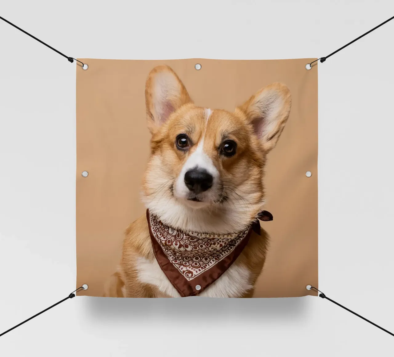 Charming Corgi in a Stylish Bandana | Adorable Dog Portrait pvc cover by FlexiDesignsByK