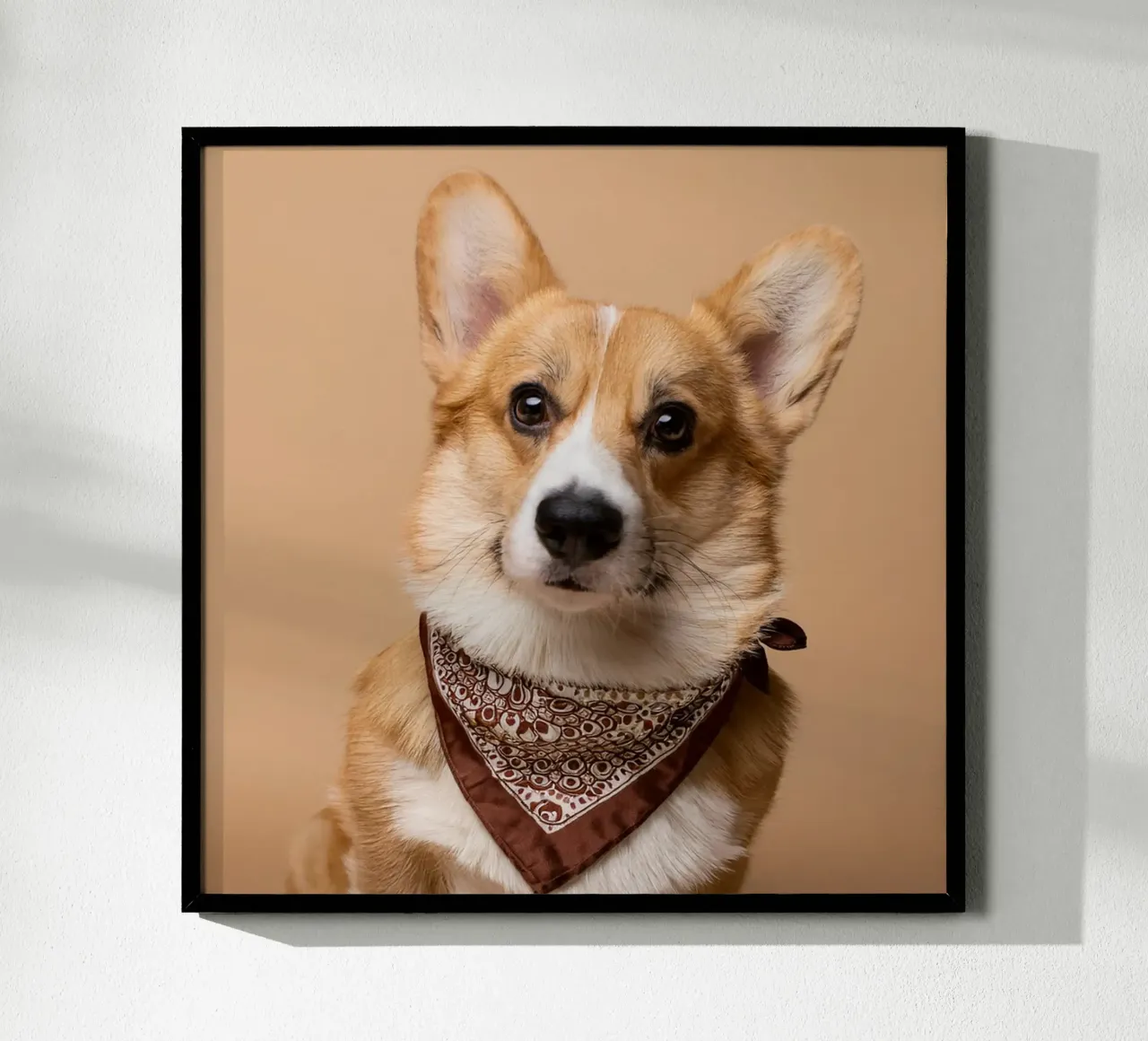 Charmant Corgi dans un bandana stylé | Adorable portrait de chien hahnemühle de FlexiDesignsByK