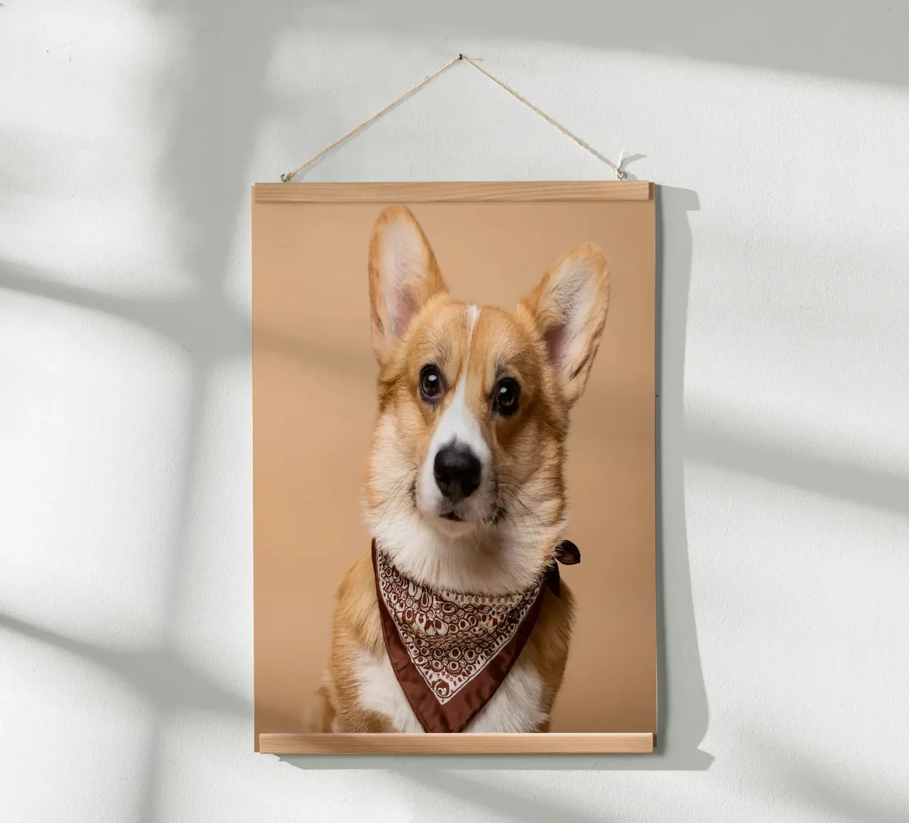 Charmant Corgi dans un bandana stylé | Adorable portrait de chien hahnemühle de FlexiDesignsByK