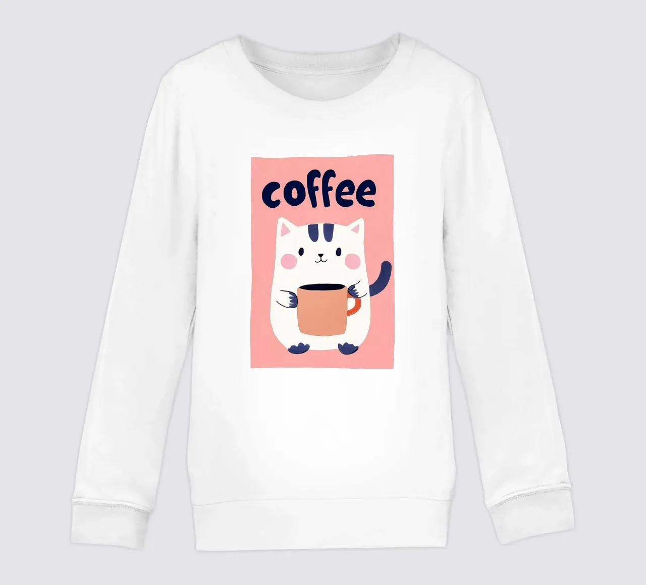 Pausa caffè con un bel gatto felpa bambino da Carinaprint