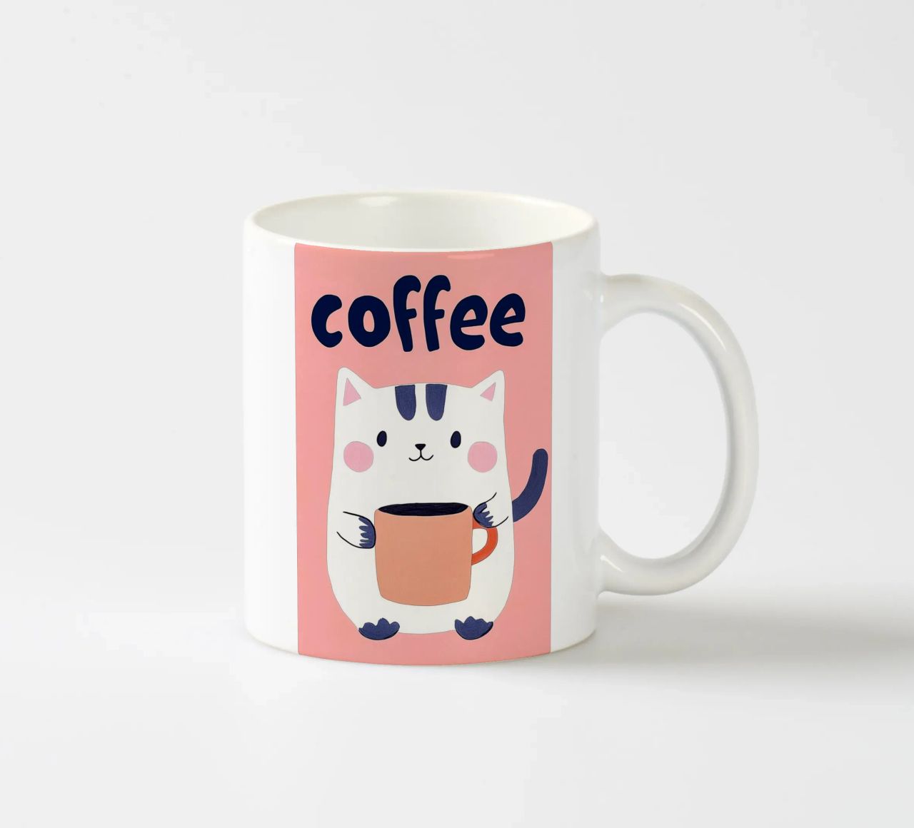 Pausa caffè con un bel gatto tazza in ceramica da Carinaprint