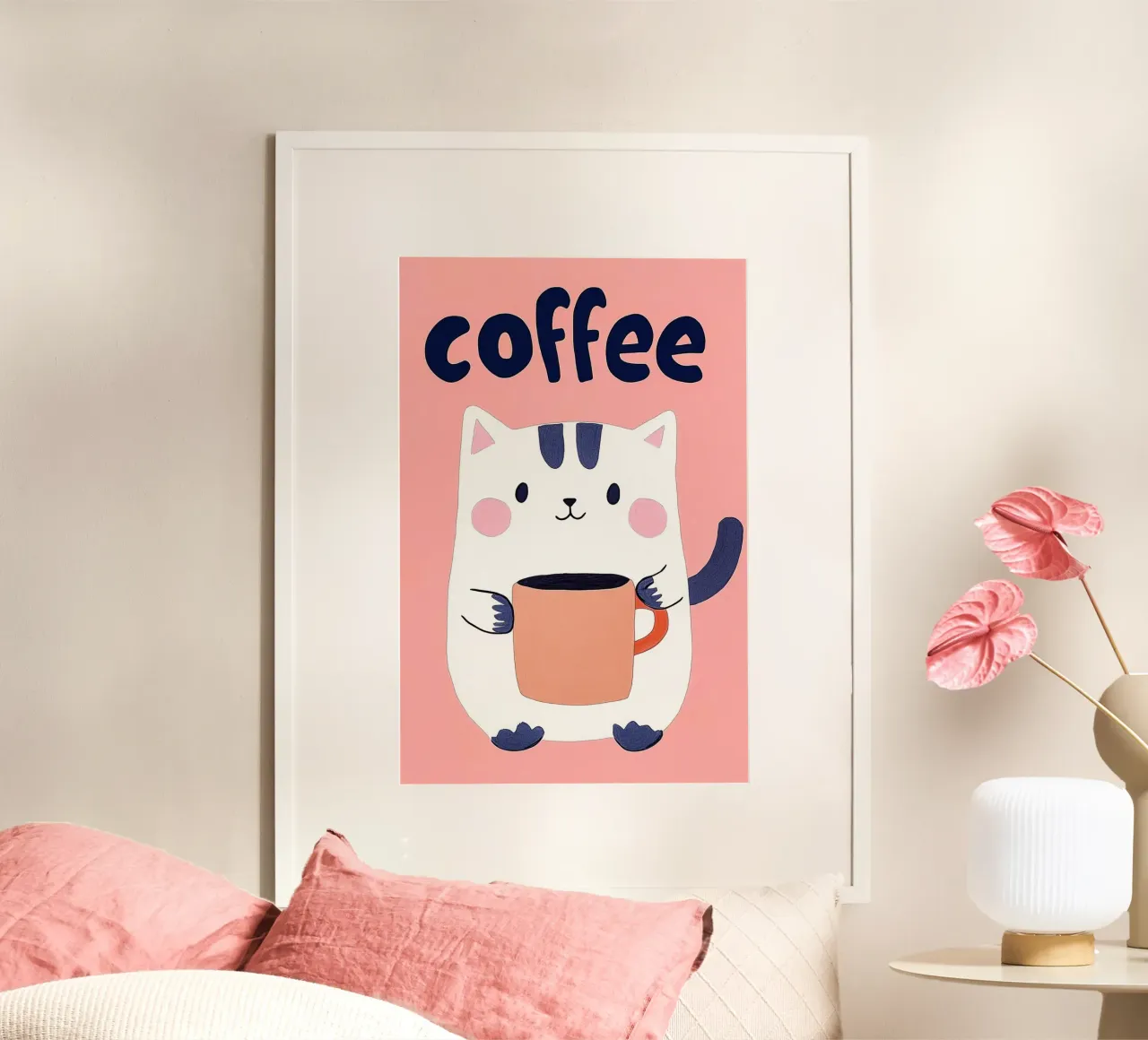 Pausa caffè con un bel gatto carta hahnemühle da Carinaprint