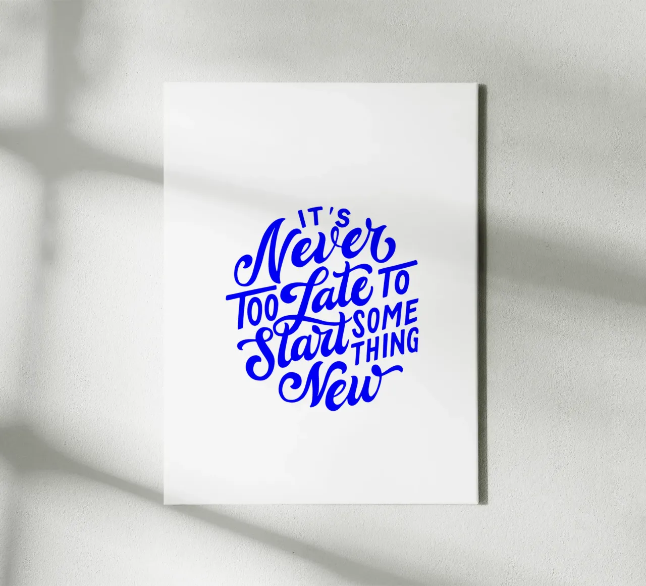 It’s never too late to start something new, quote canvas with Floater frame by The True Type