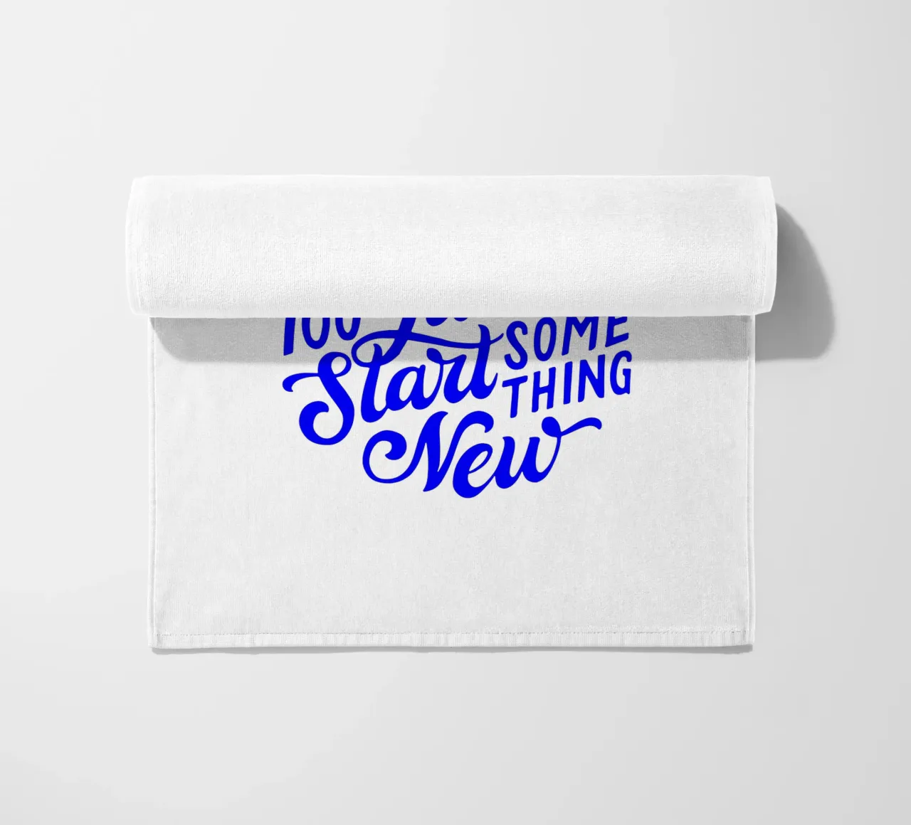 It’s never too late to start something new, quote beach towel by The True Type