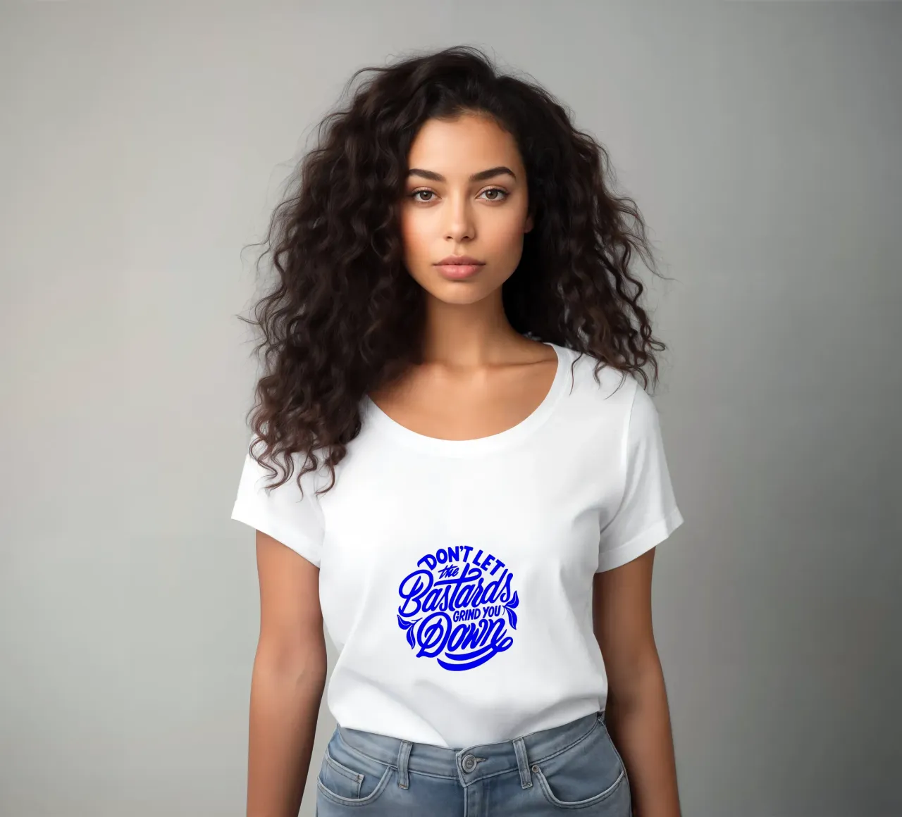 don’t let the bastards grind you down, statement women's fitted t-shirt by The True Type