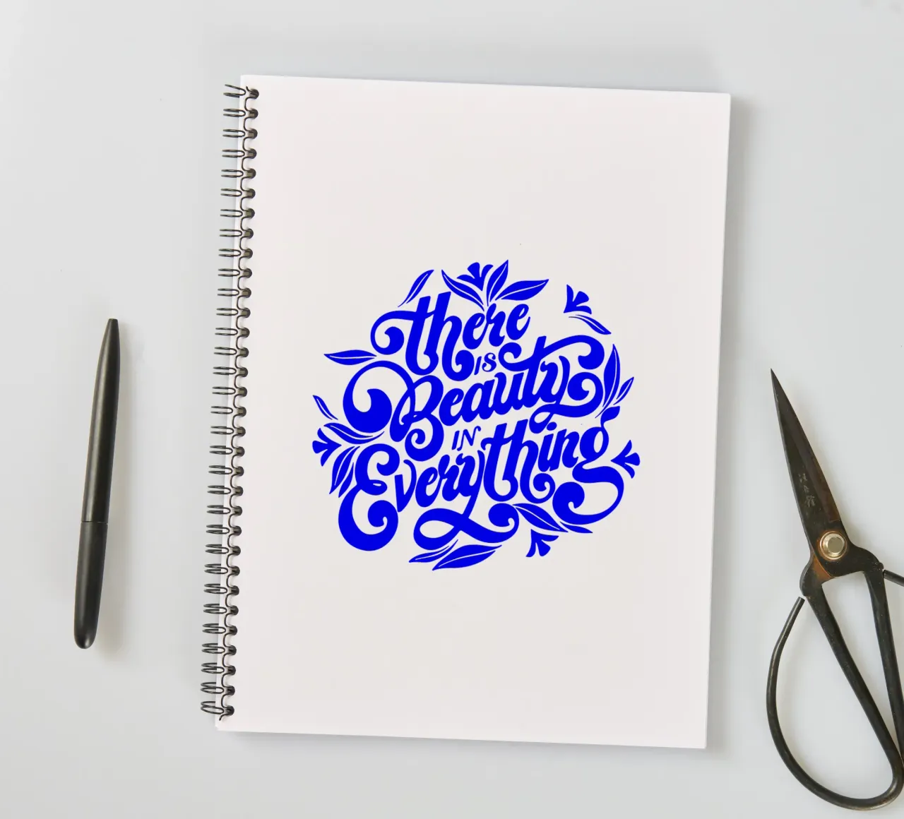 there is beauty in everything, motivational statement spiral notebook by The True Type