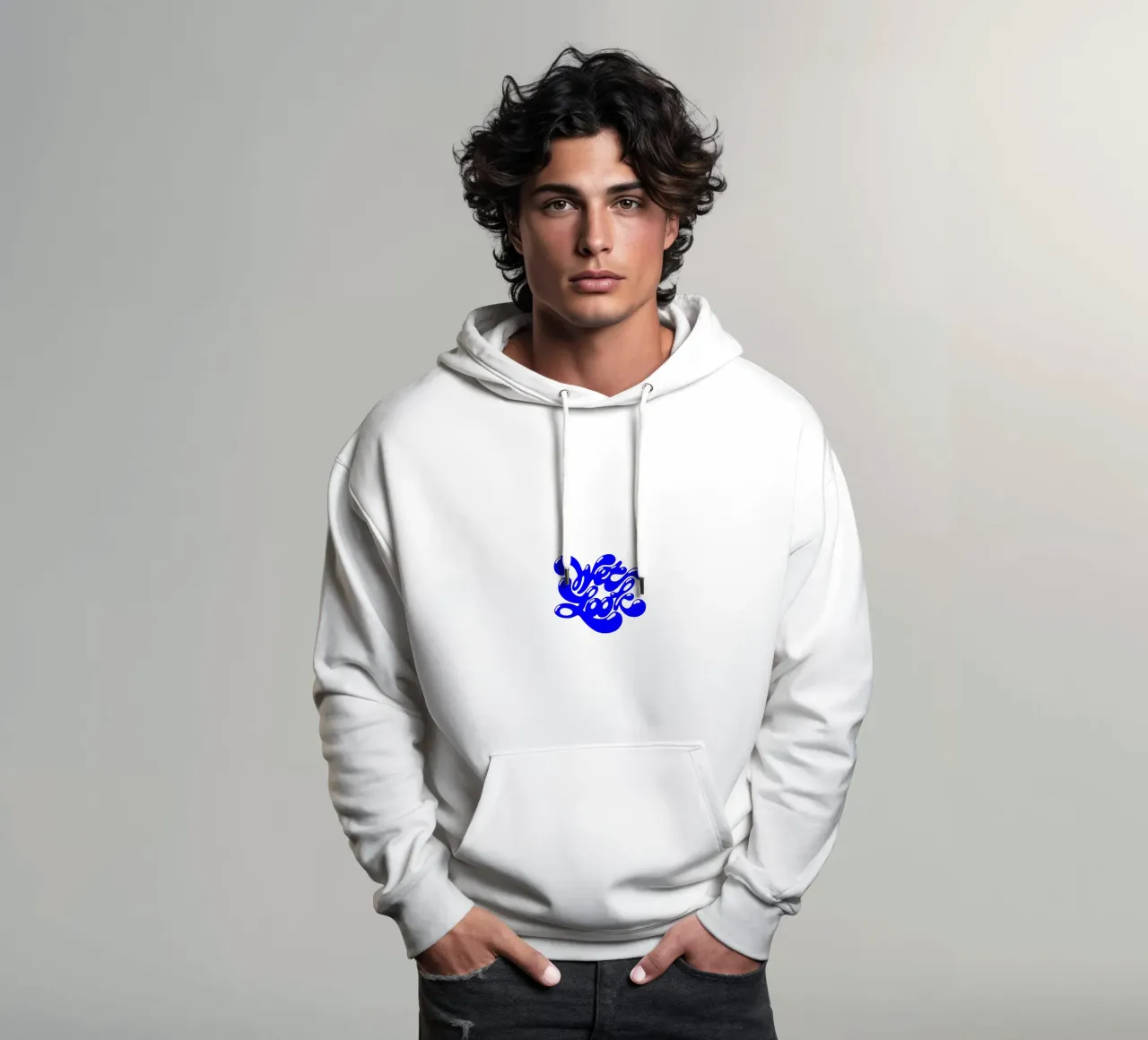 aspecto mojado, tipografía de declaración sudadera con capucha de The True Type