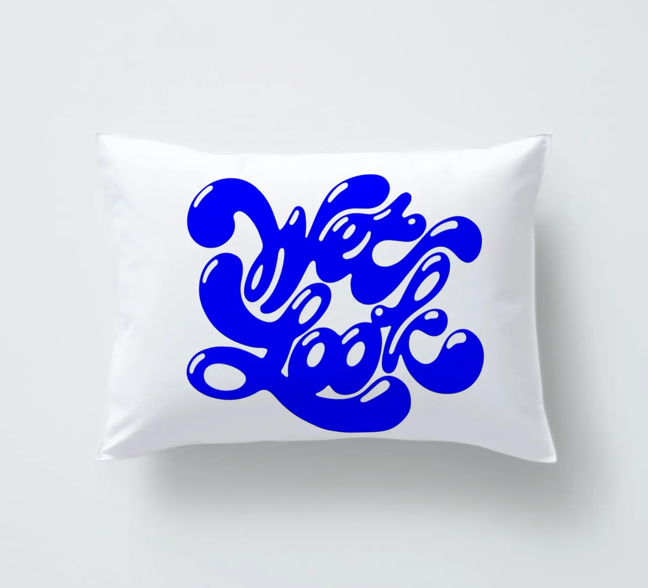 wet look, statement typography decorative cushion by The True Type