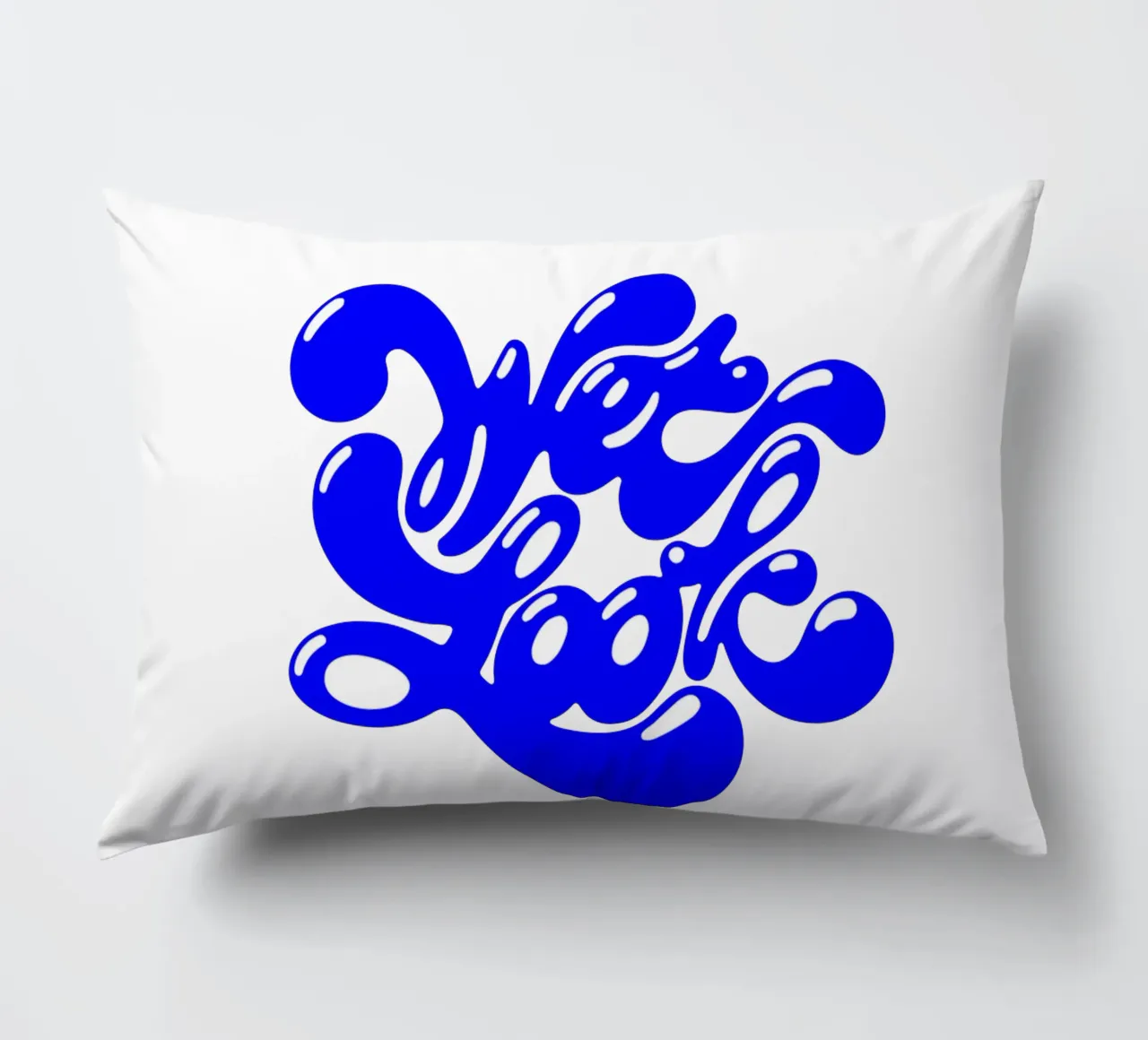 wet look, statement typography decorative cushion by The True Type