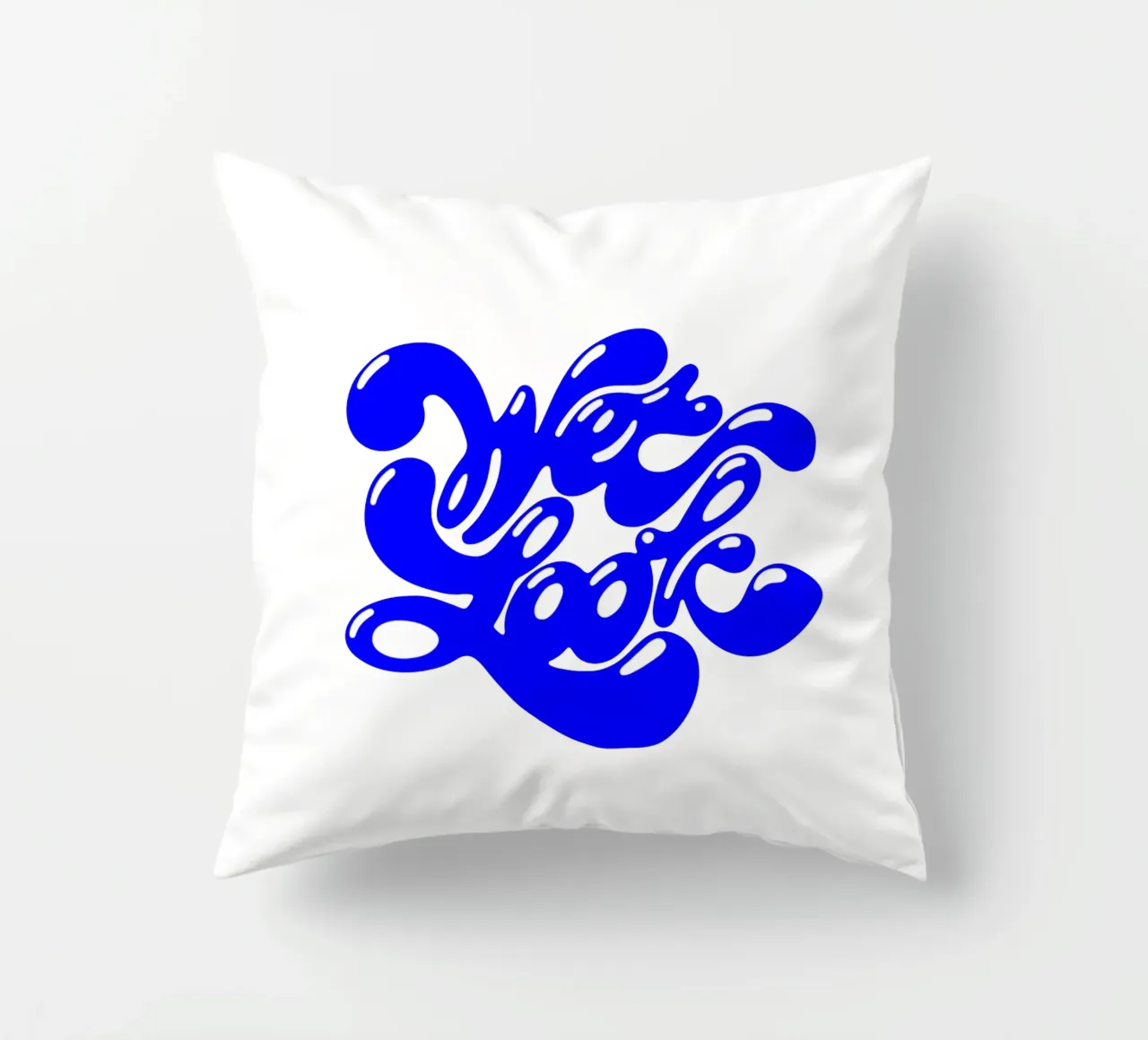 wet look, statement typography decorative cushion by The True Type