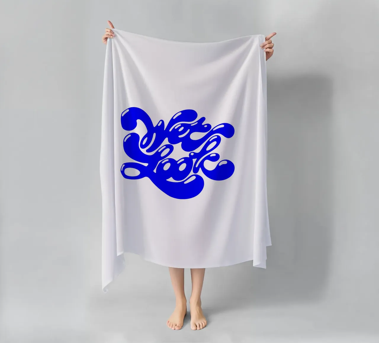 wet look, statement typography beach towel by The True Type