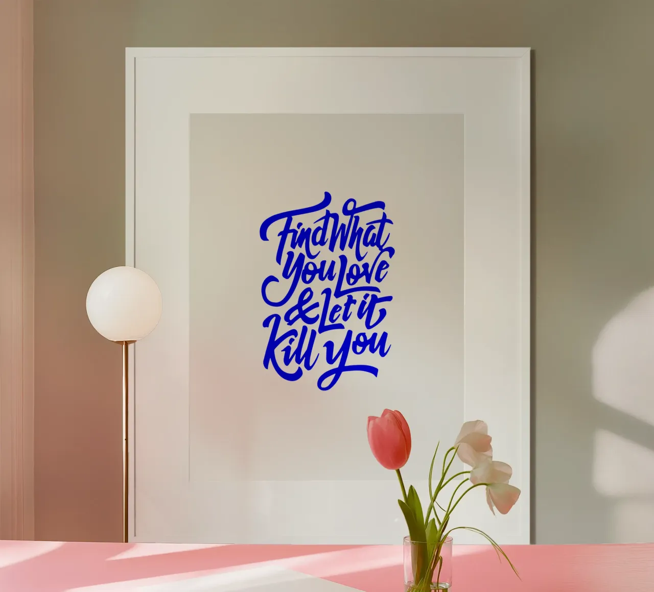 trouvez ce que vous aimez et laissez-le vous tuer, déclaration poster avec cadre en aluminium de The True Type