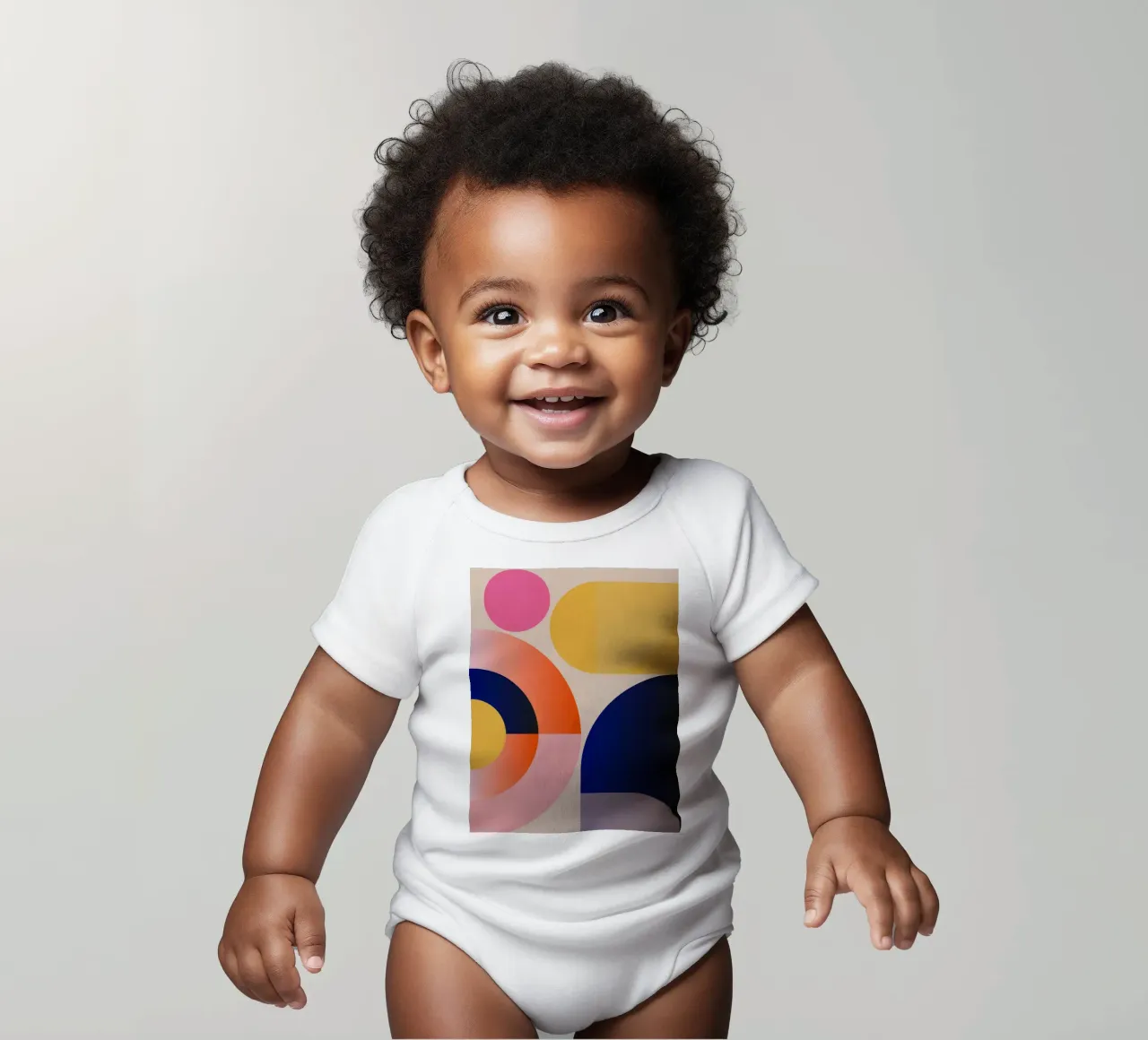 Abstracte geometrische vormen 219 babyrompertje korte mouwen van Gaite