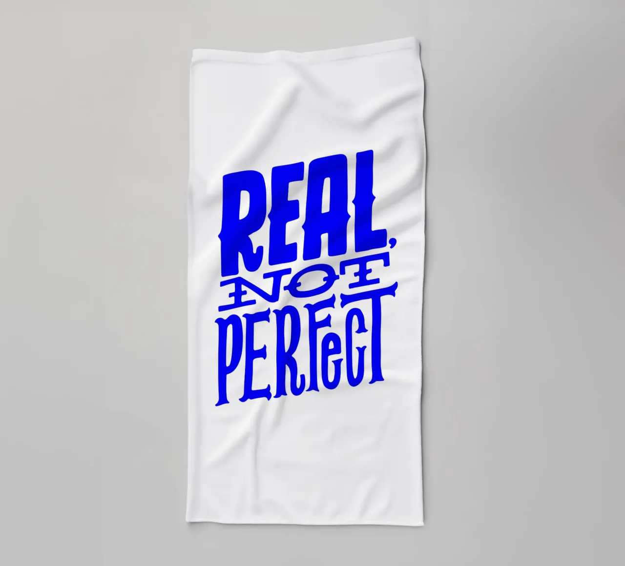 real nicht perfekt, nimm dir Zeit, motivierende Aussage quo Handtuch von The True Type