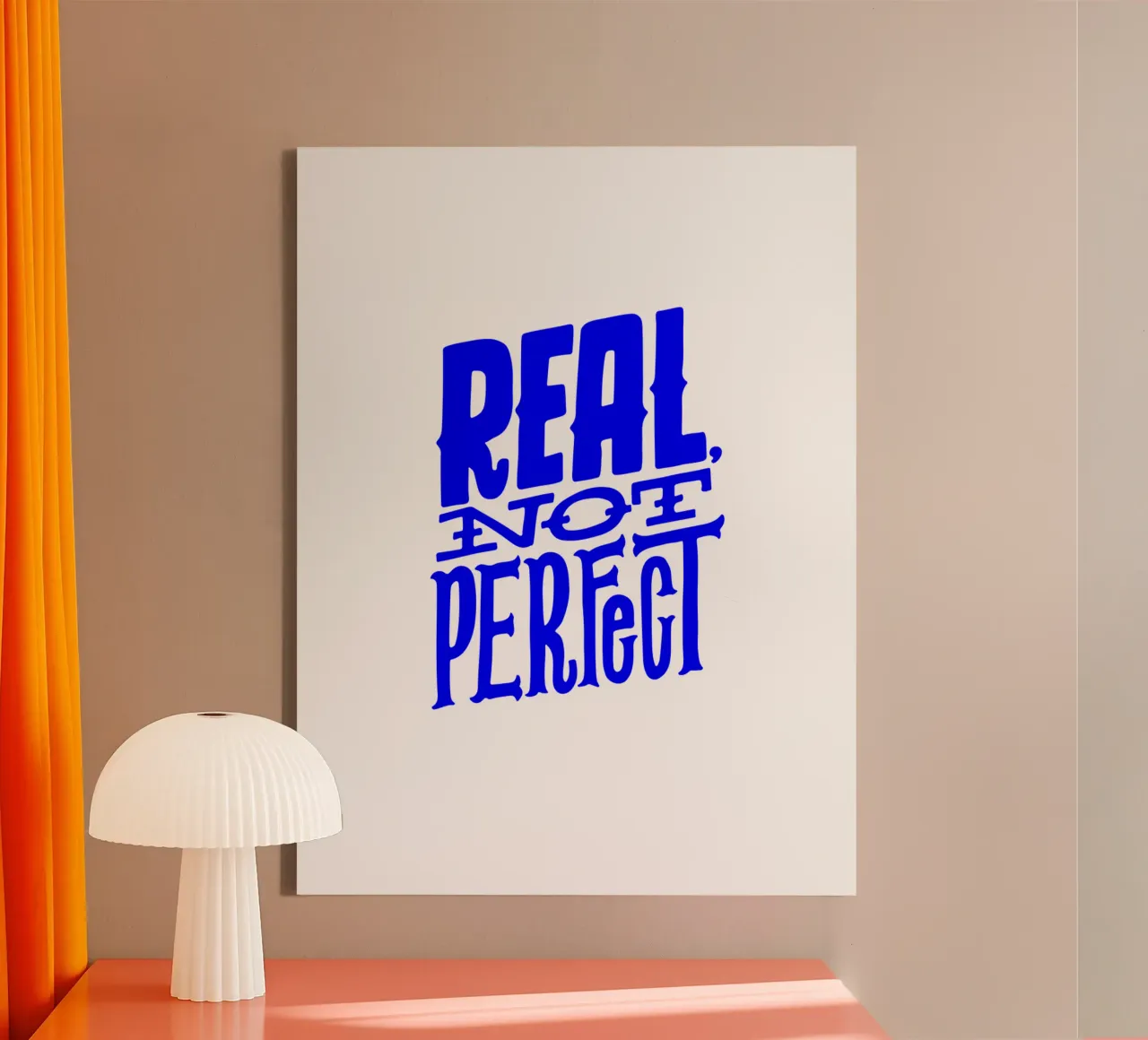 real not perfect, take your time, motivational statement quo canvas by The True Type