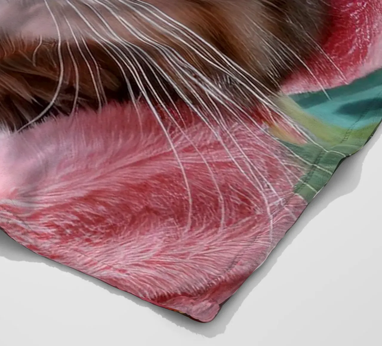 Relaxing Cat in Pink Robe and Towel Spa-Themed Cat Portrait fleece blanket by FlexiDesignsByK