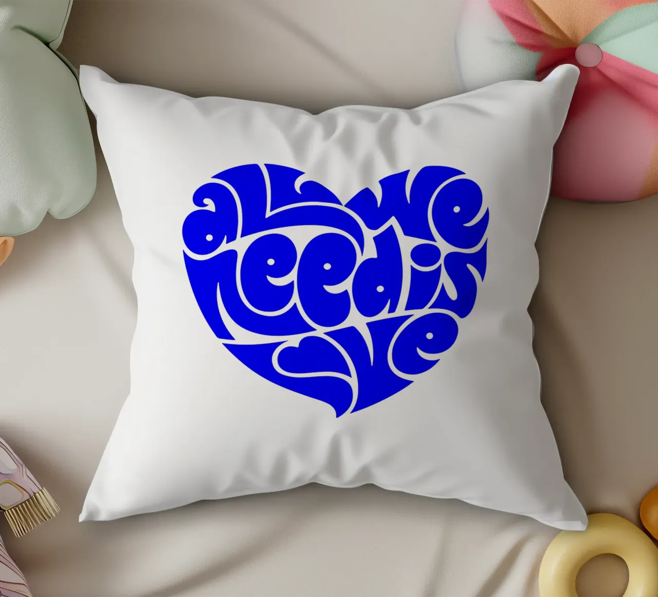 La vie de tous les jours est une affaire d'amour, citation d'une déclaration de motivation coussin de The True Type