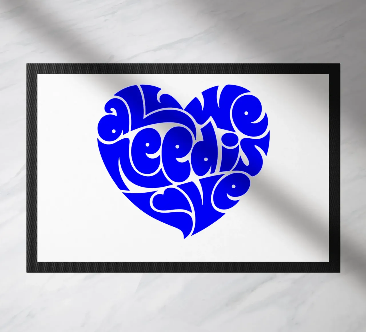 La vie de tous les jours est une affaire d'amour, citation d'une déclaration de motivation paillasson de The True Type