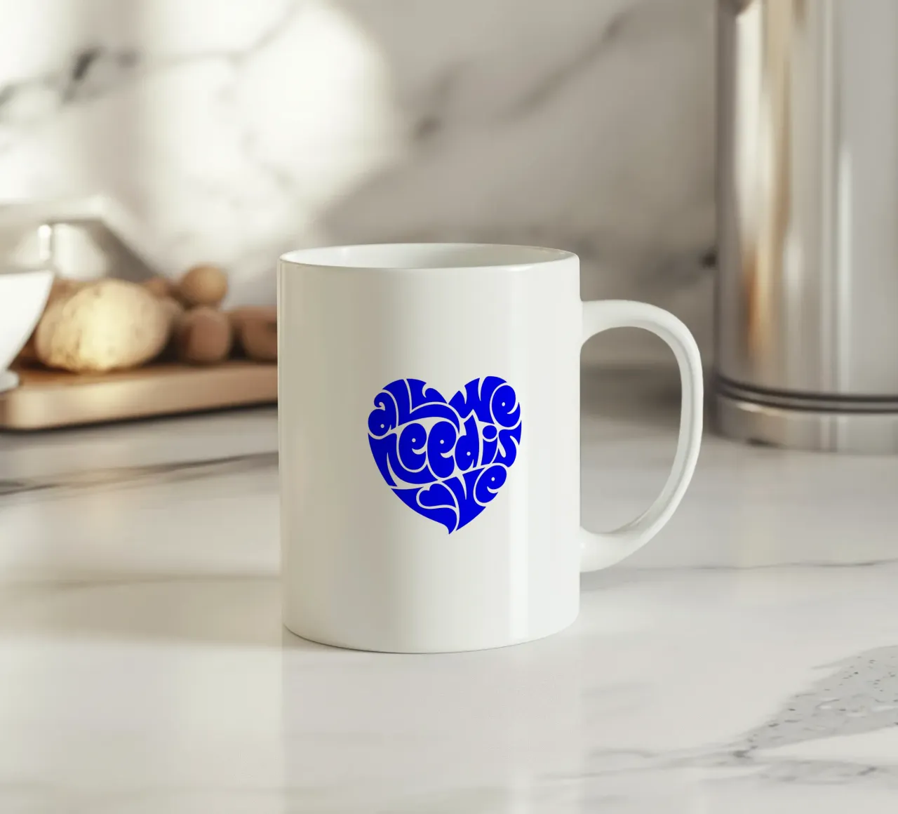 La vie de tous les jours est une affaire d'amour, citation d'une déclaration de motivation mug en céramique de The True Type