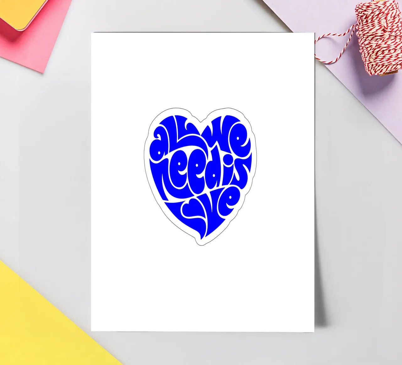 La vie de tous les jours est une affaire d'amour, citation d'une déclaration de motivation planche autocollant de The True Type