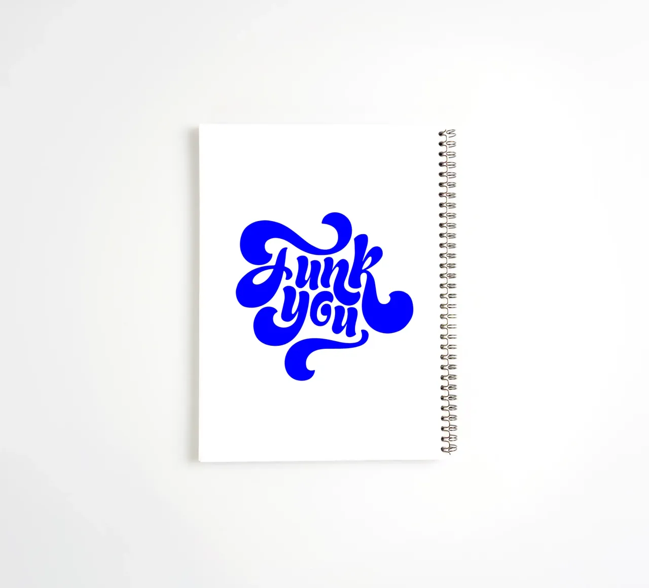 funk you, play on words, motivational statement quote spiral notebook by The True Type