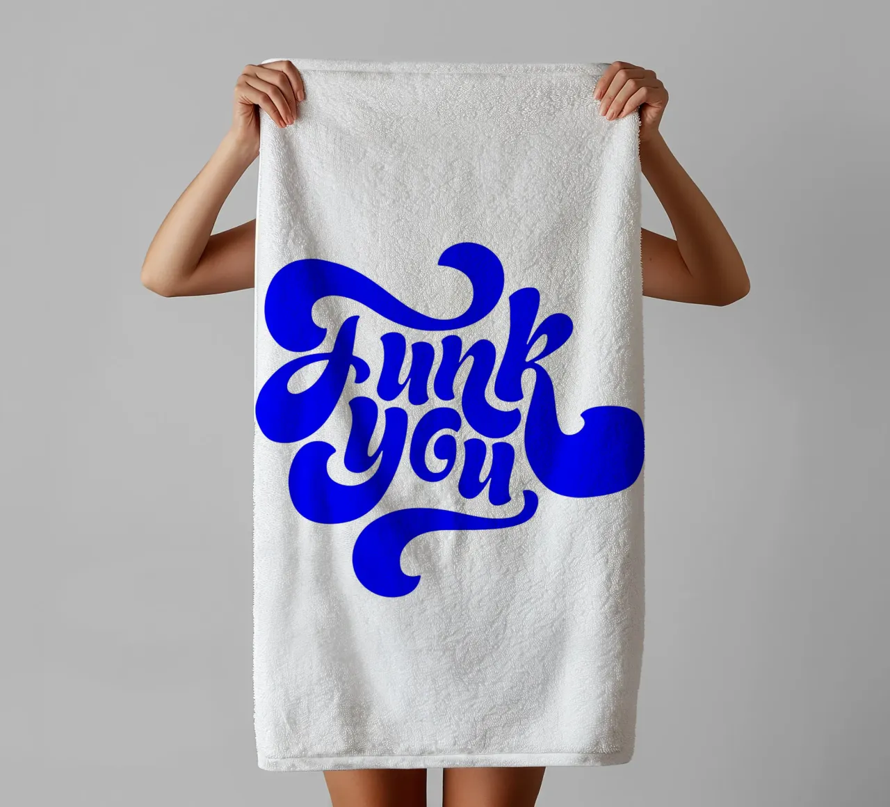 funk you, play on words, motivational statement quote towel by The True Type