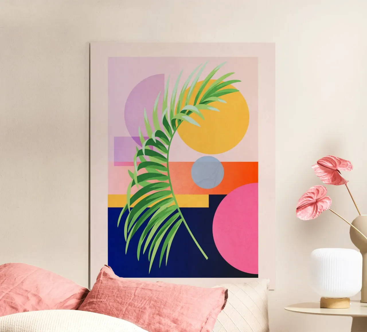 Geometria tropicale 39 poster con telaio in legno da Gaite