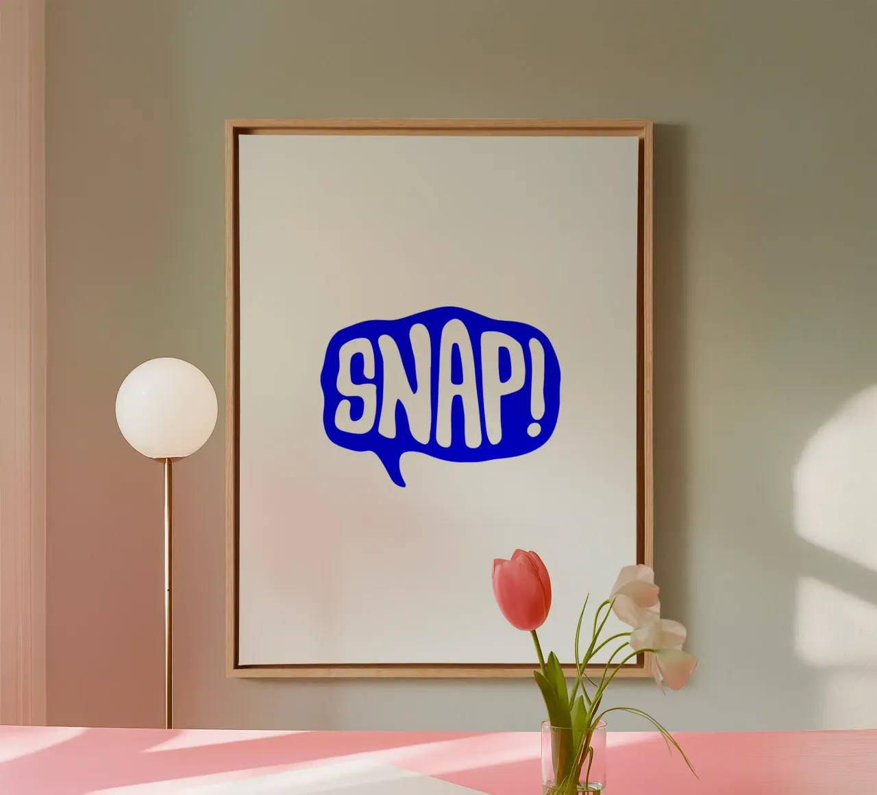 snap!, motivierende Aussage Zitat Leinwand mit Schattenfugenrahmen von The True Type