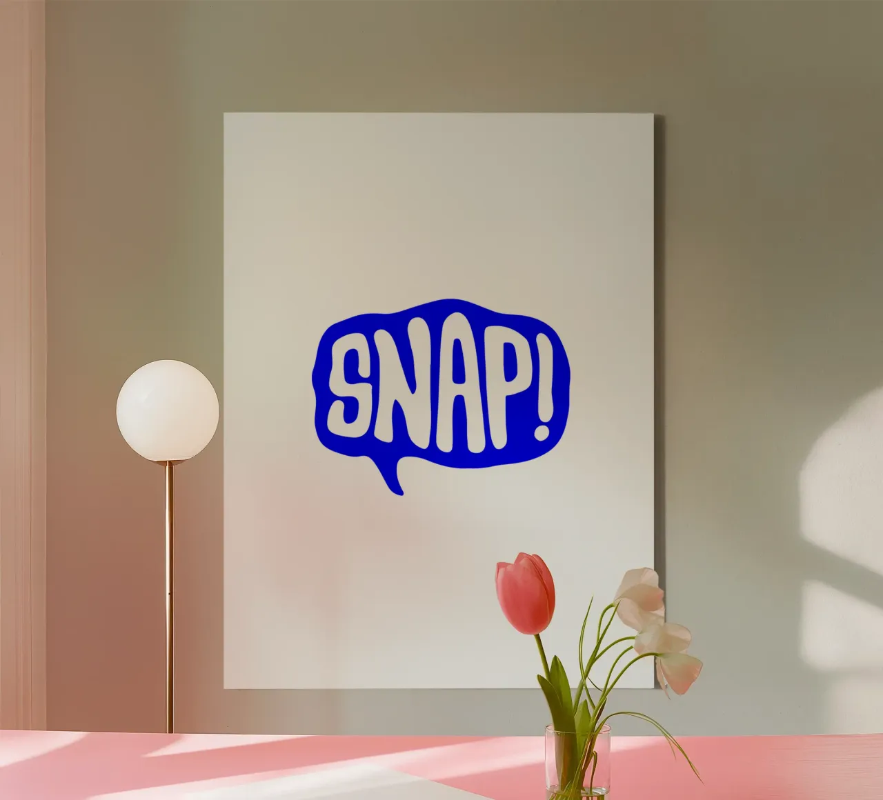 snap!, motivierende Aussage Zitat Leinwand mit Schattenfugenrahmen von The True Type