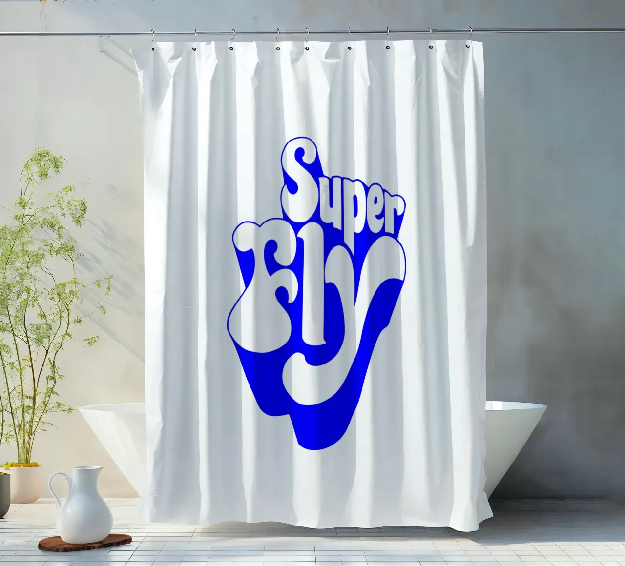 Superfliege, motivierende Aussage Zitat Duschvorhang von The True Type