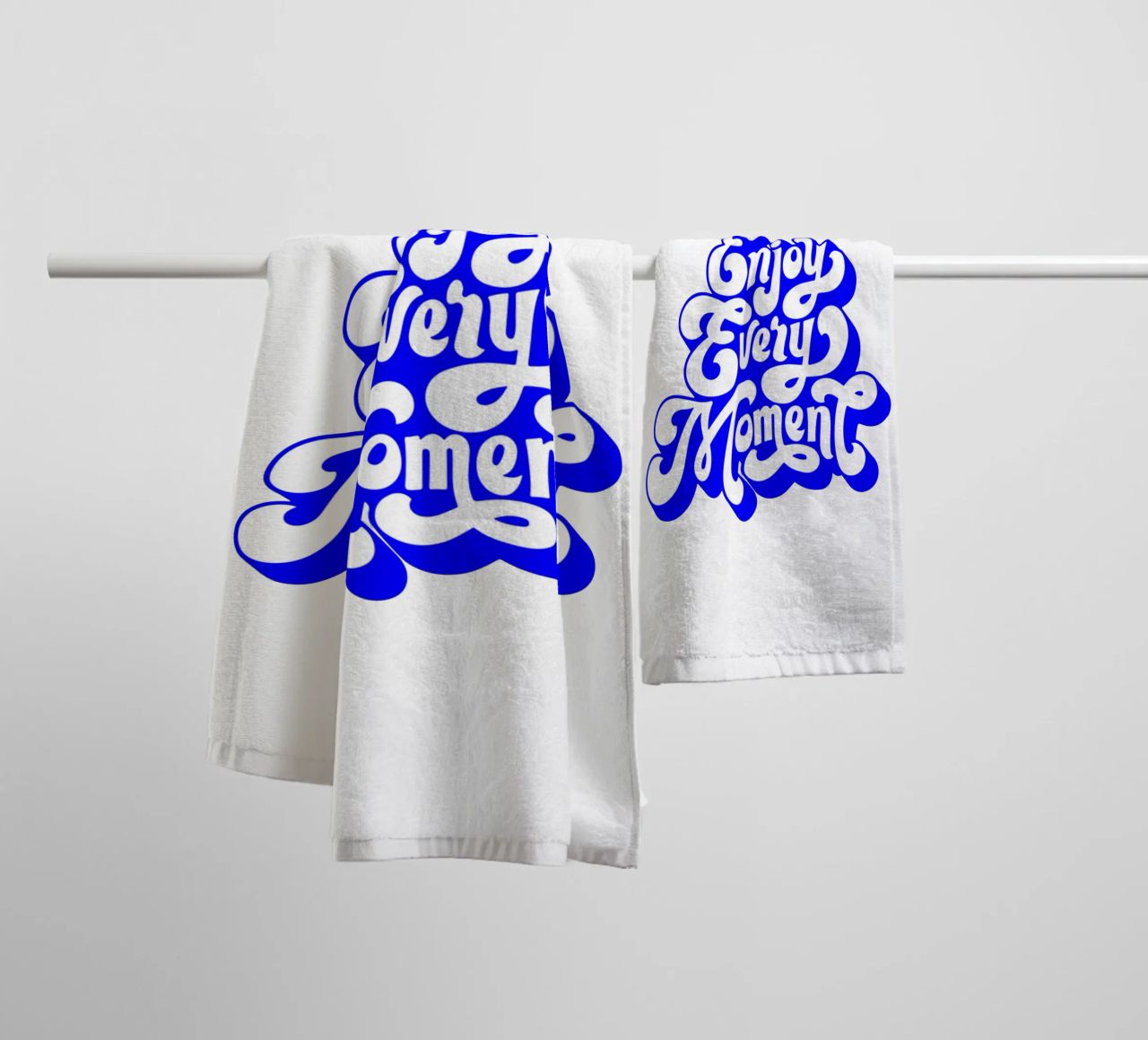 enjoy every moment, motivational statement quote towel by The True Type