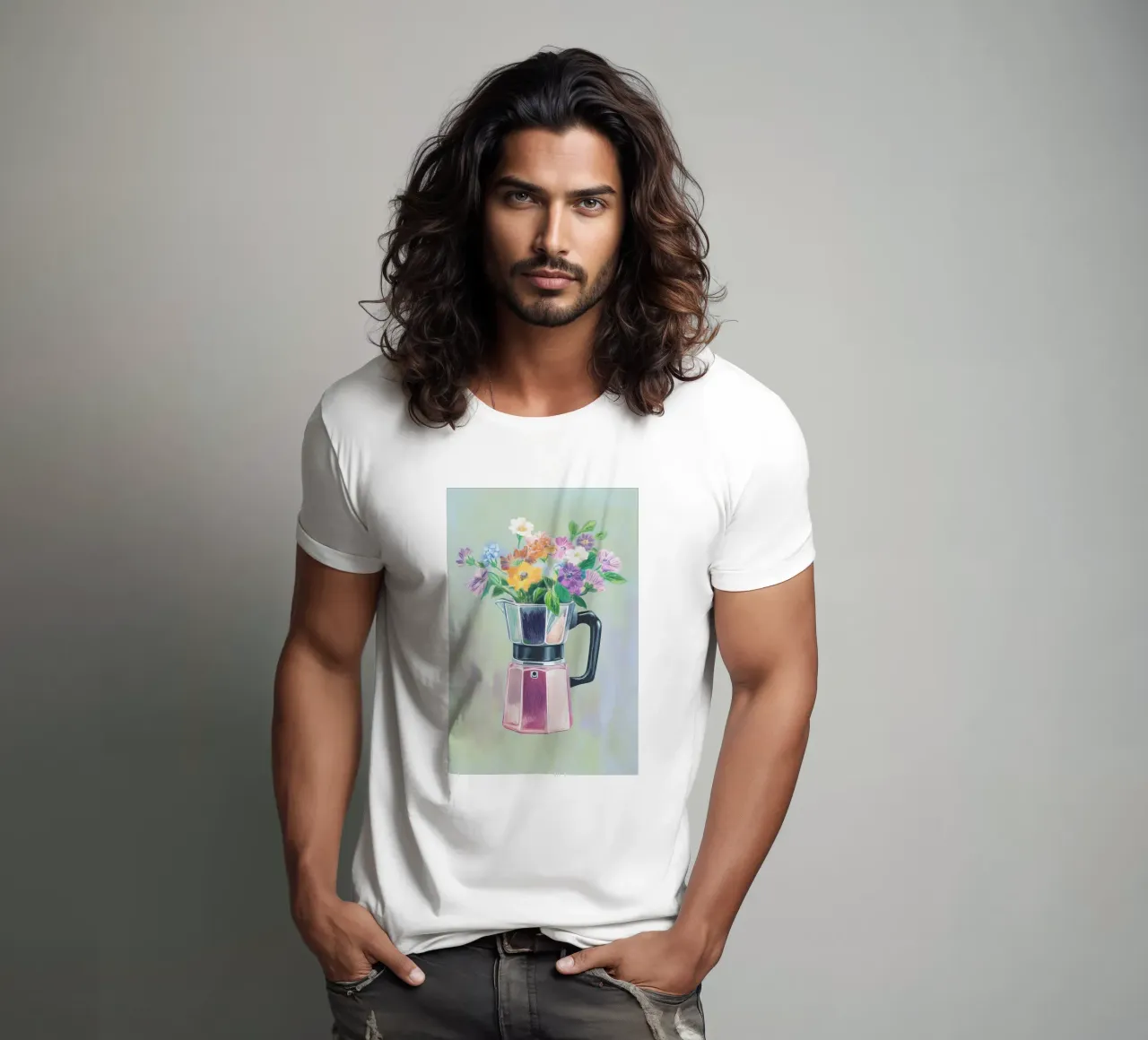 Espresso Blumenzauber t-shirt da Carinaprint