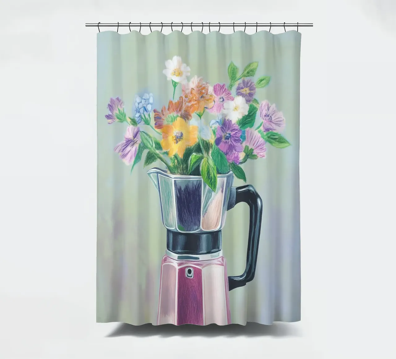 Espresso Blumenzauber tenda da doccia da Carinaprint