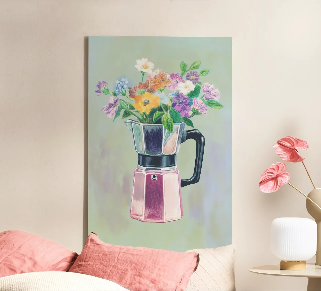 Espresso Blumenzauber tela da Carinaprint