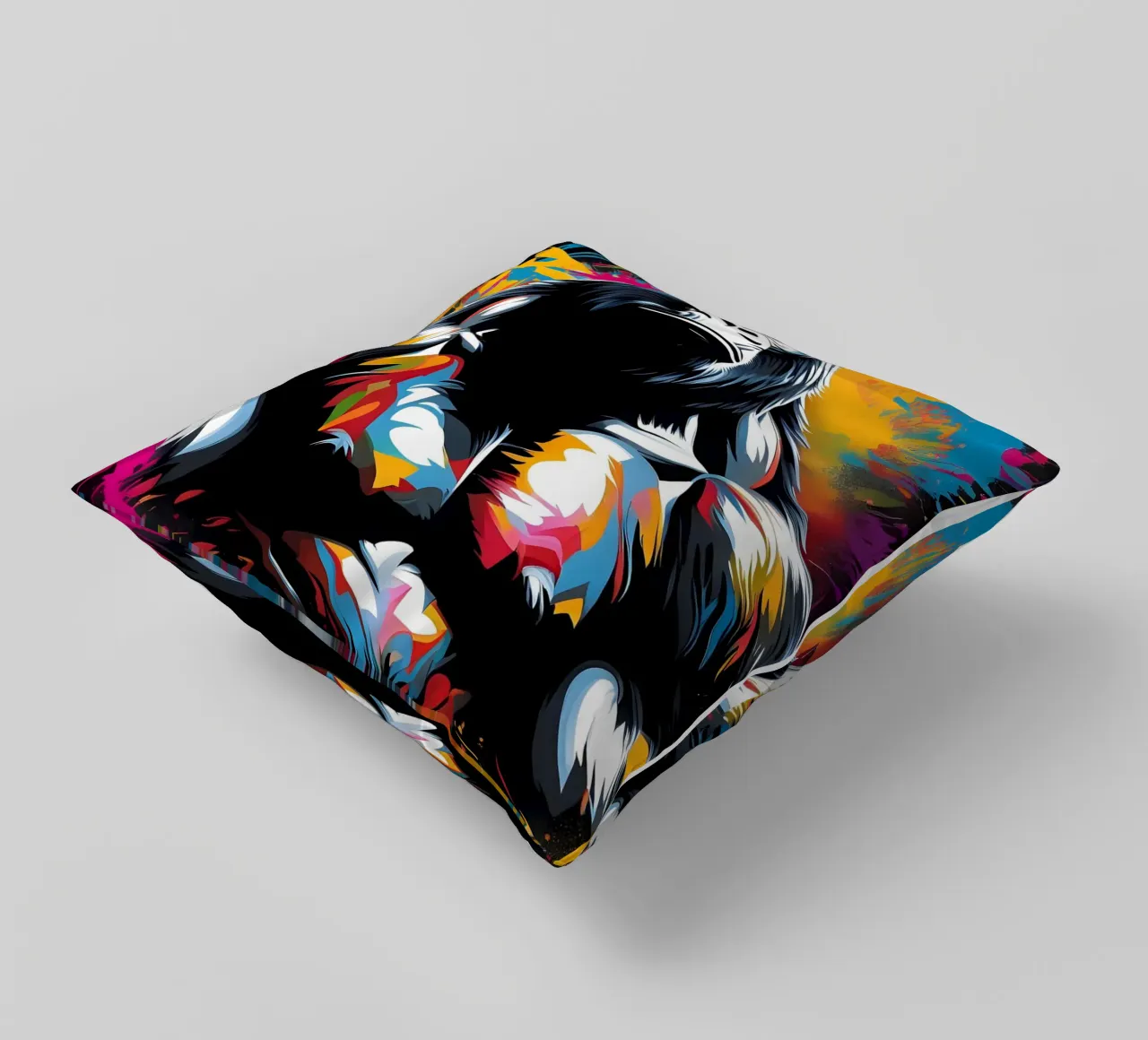 Gorilla art, graffiti decorative cushion by MakArena