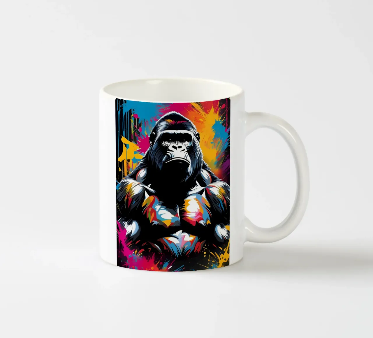 Gorilla art, graffiti ceramic mug by MakArena