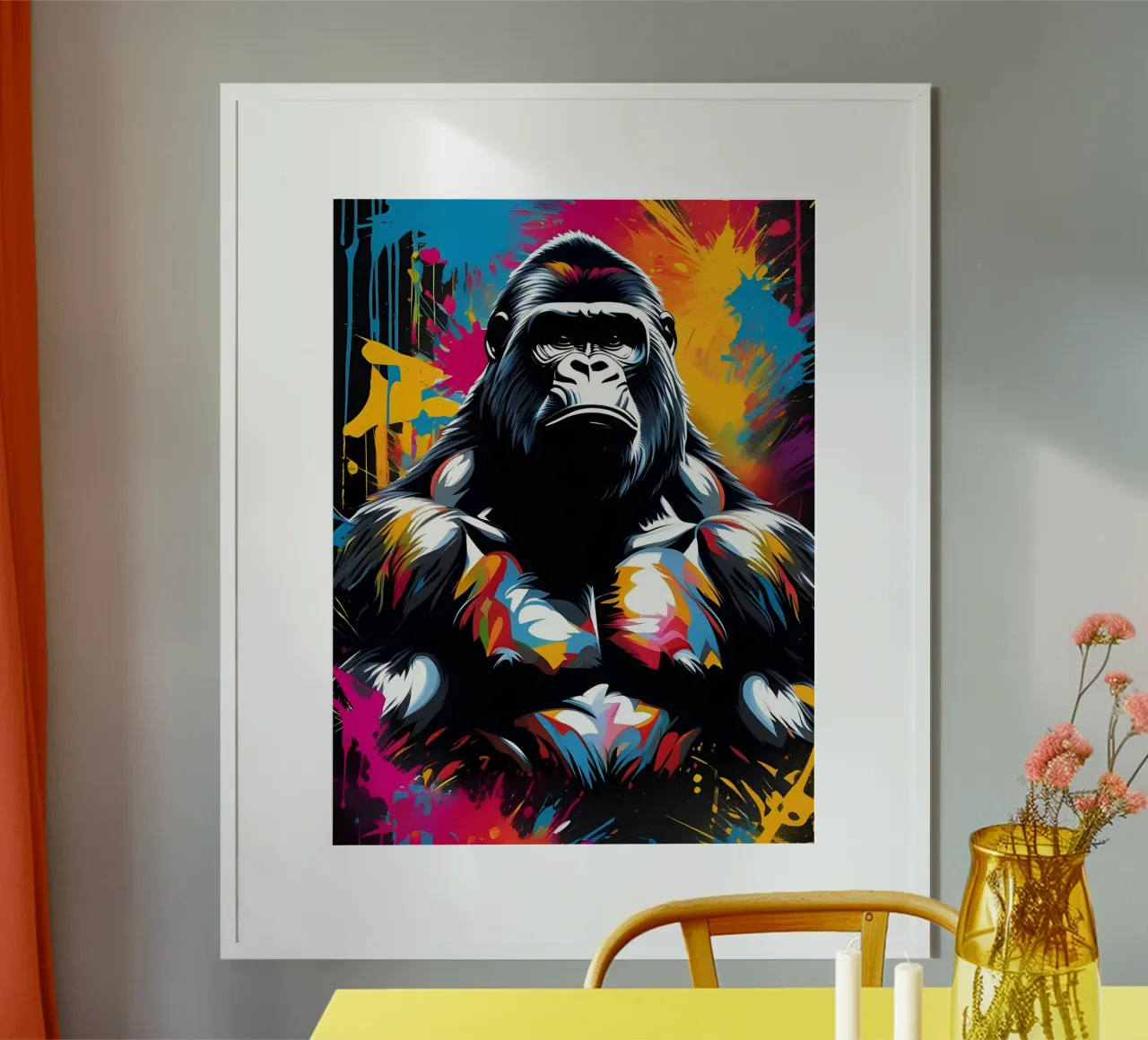 Gorilla art, graffiti poster con telaio in alluminio da MakArena