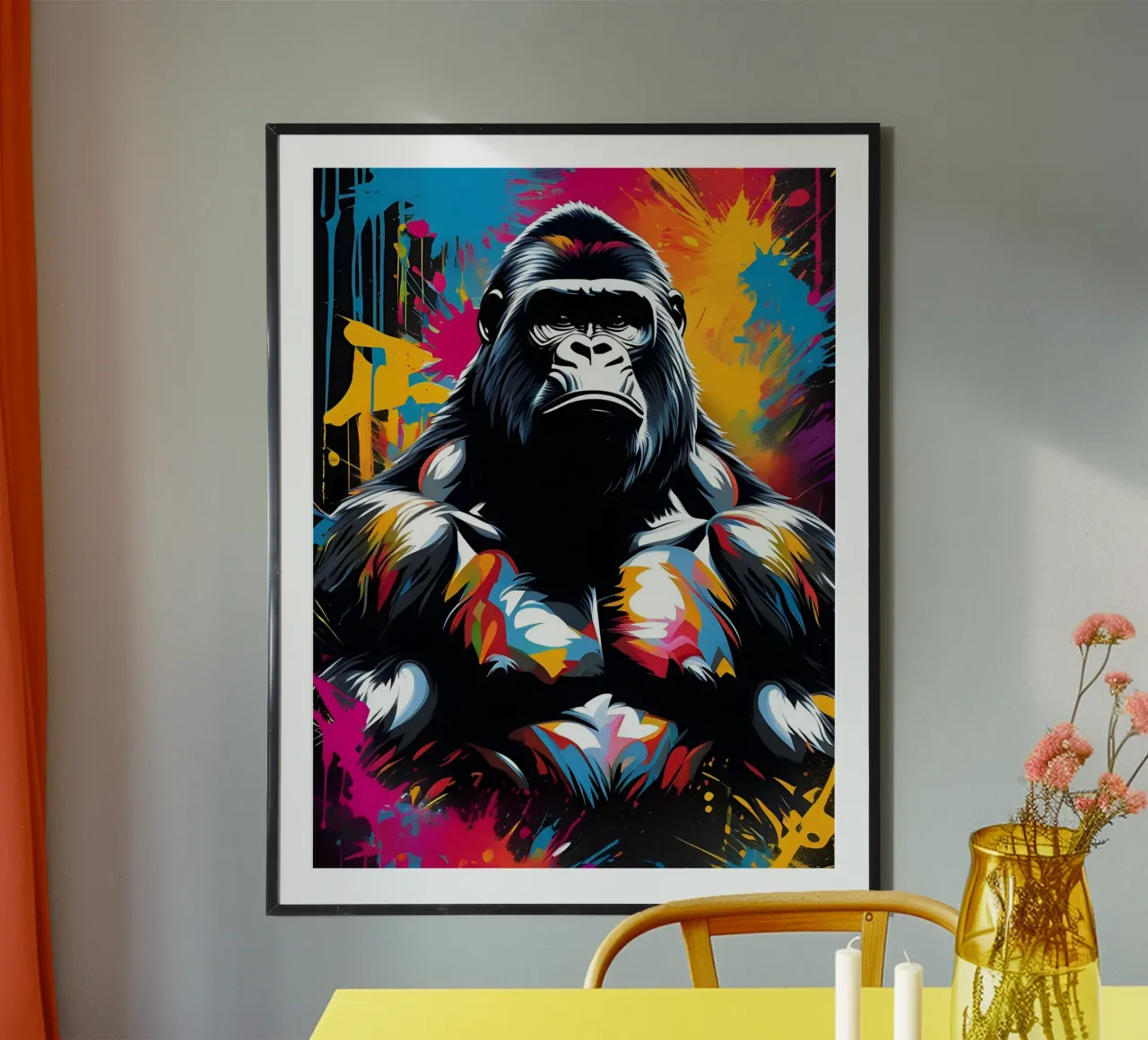 Gorilla art, graffiti poster con telaio in alluminio da MakArena