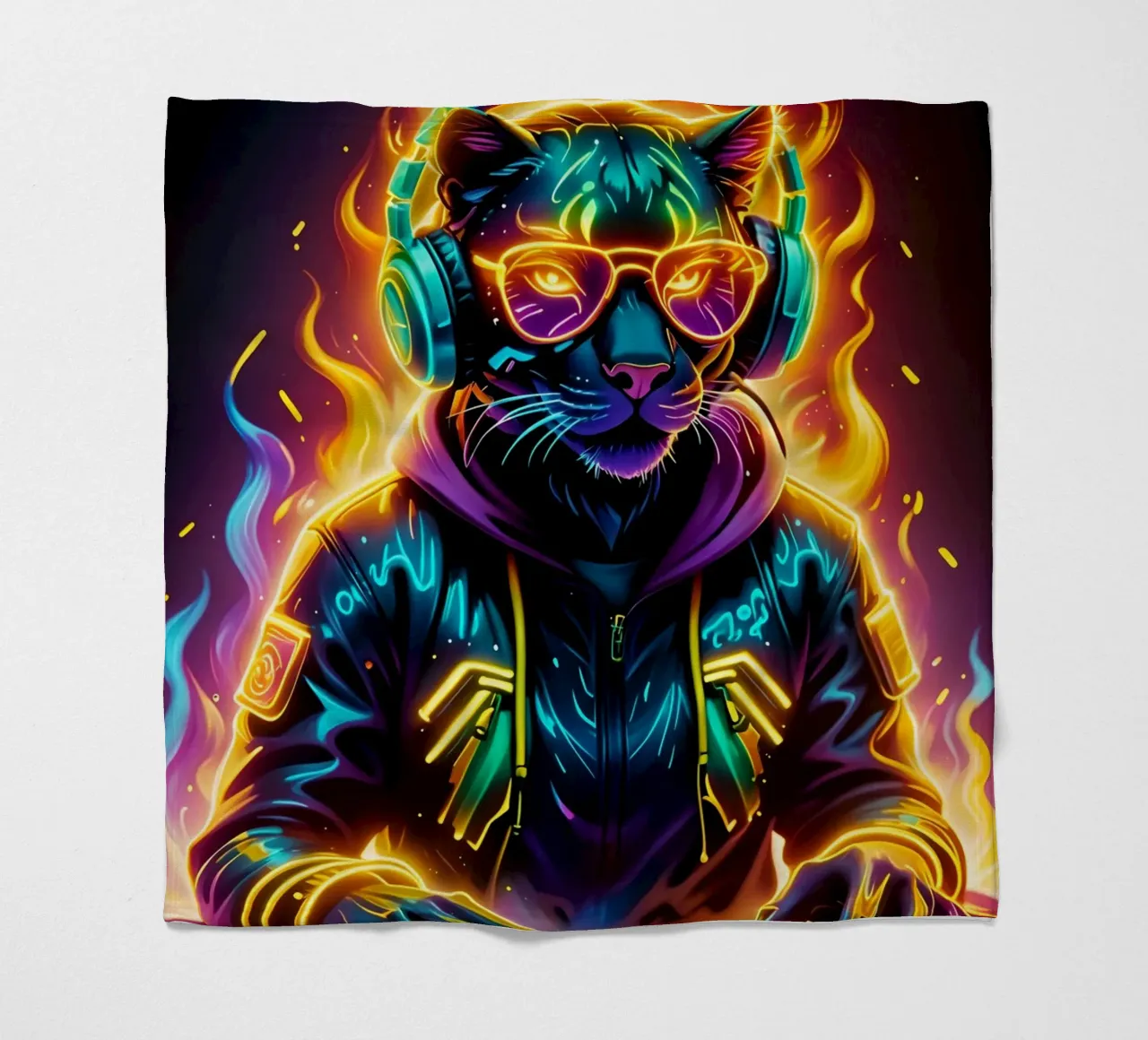 Black Panther DJ fleece blanket by MakArena