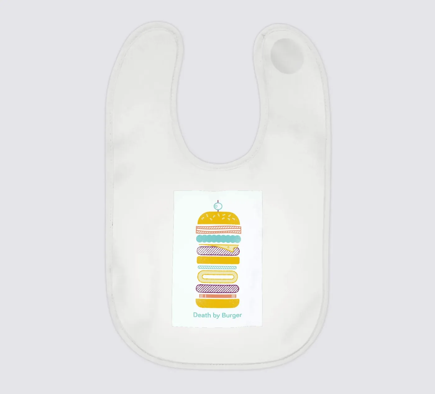 Burger baby bib by Chris Wharton