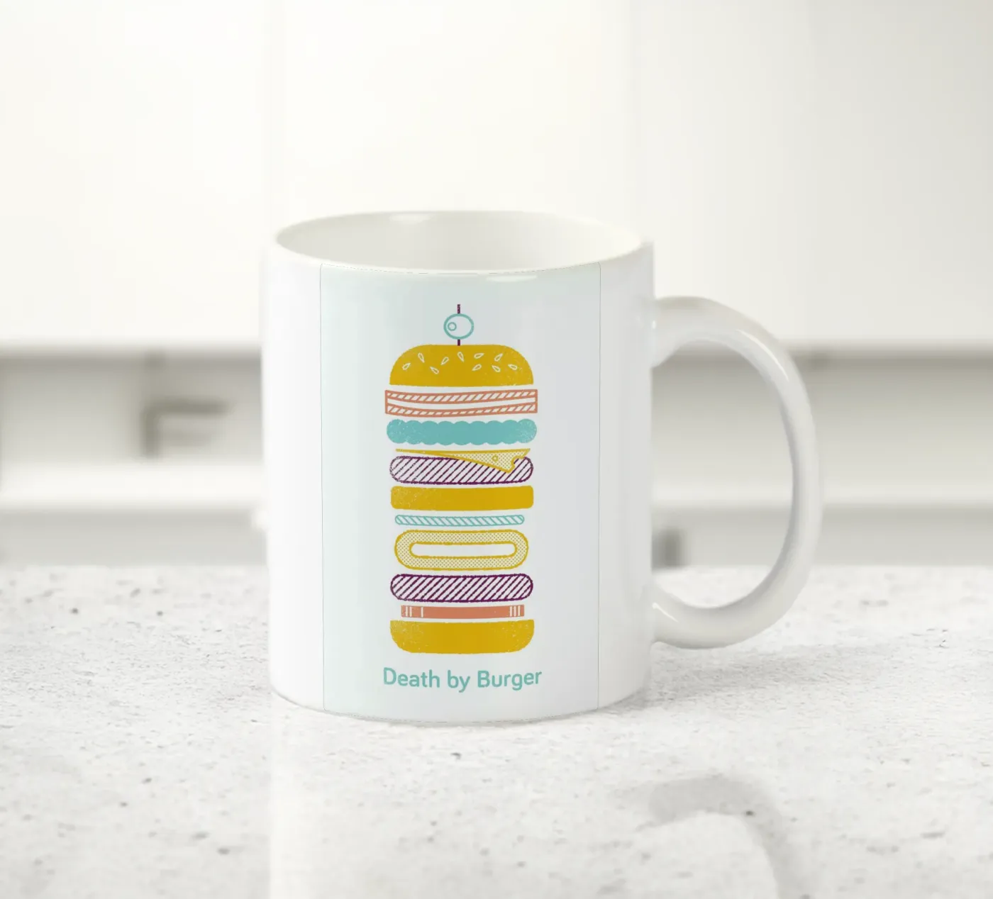 Burger ceramic mug by Chris Wharton