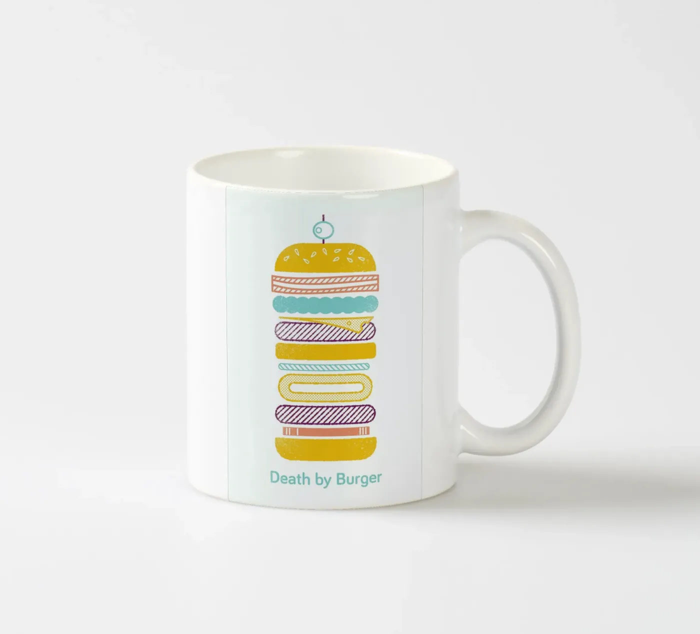 Burger ceramic mug by Chris Wharton
