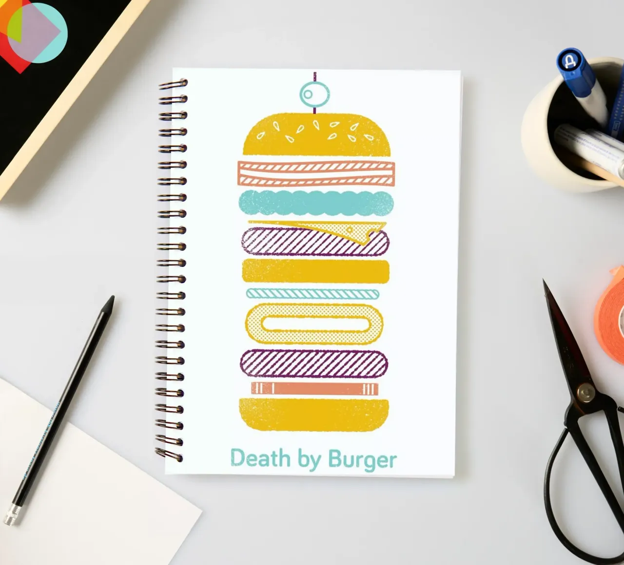 Burger spiral notebook by Chris Wharton