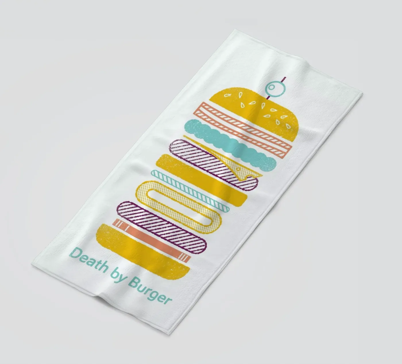 Burger beach towel by Chris Wharton