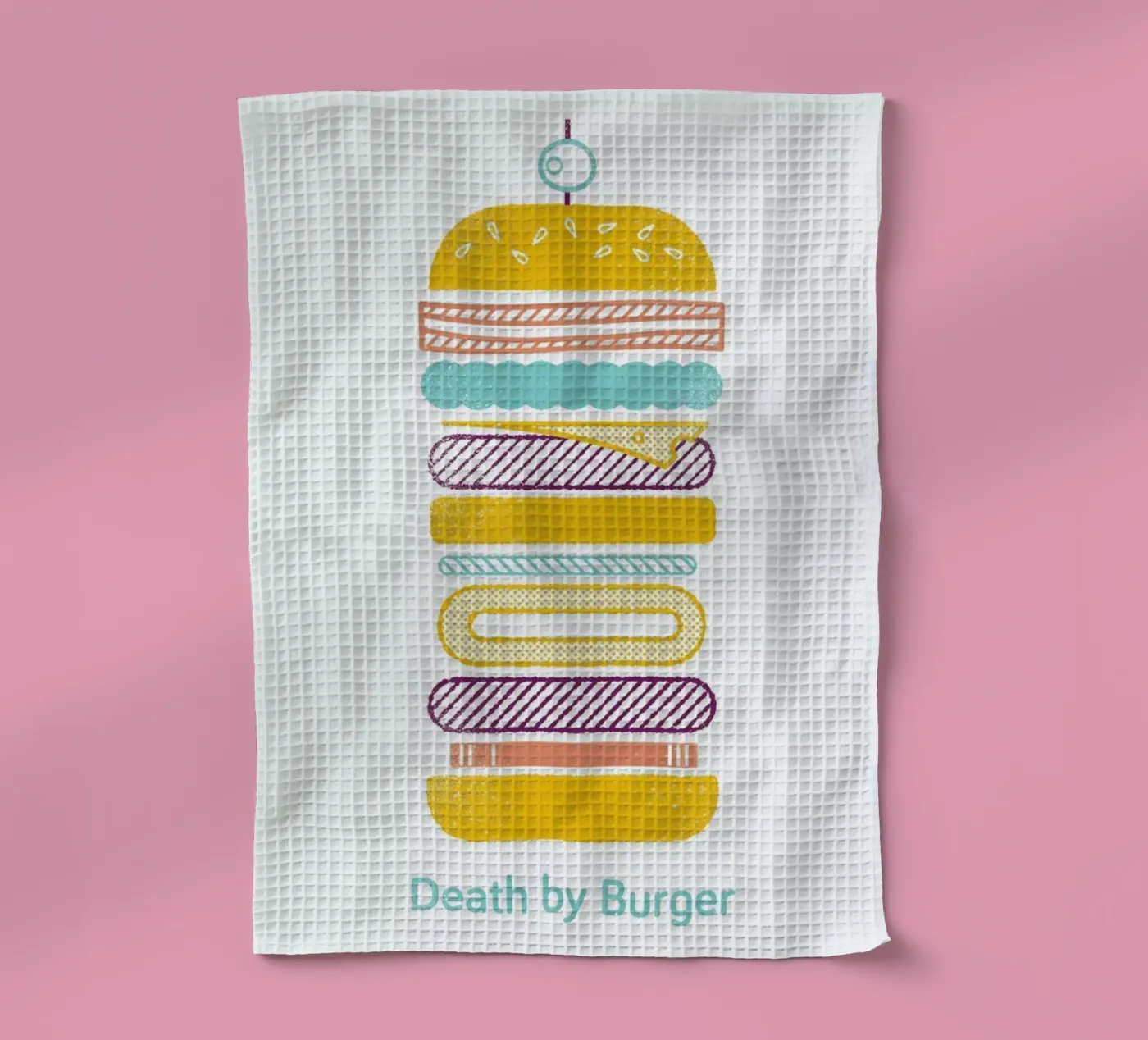 Burger tea towel by Chris Wharton