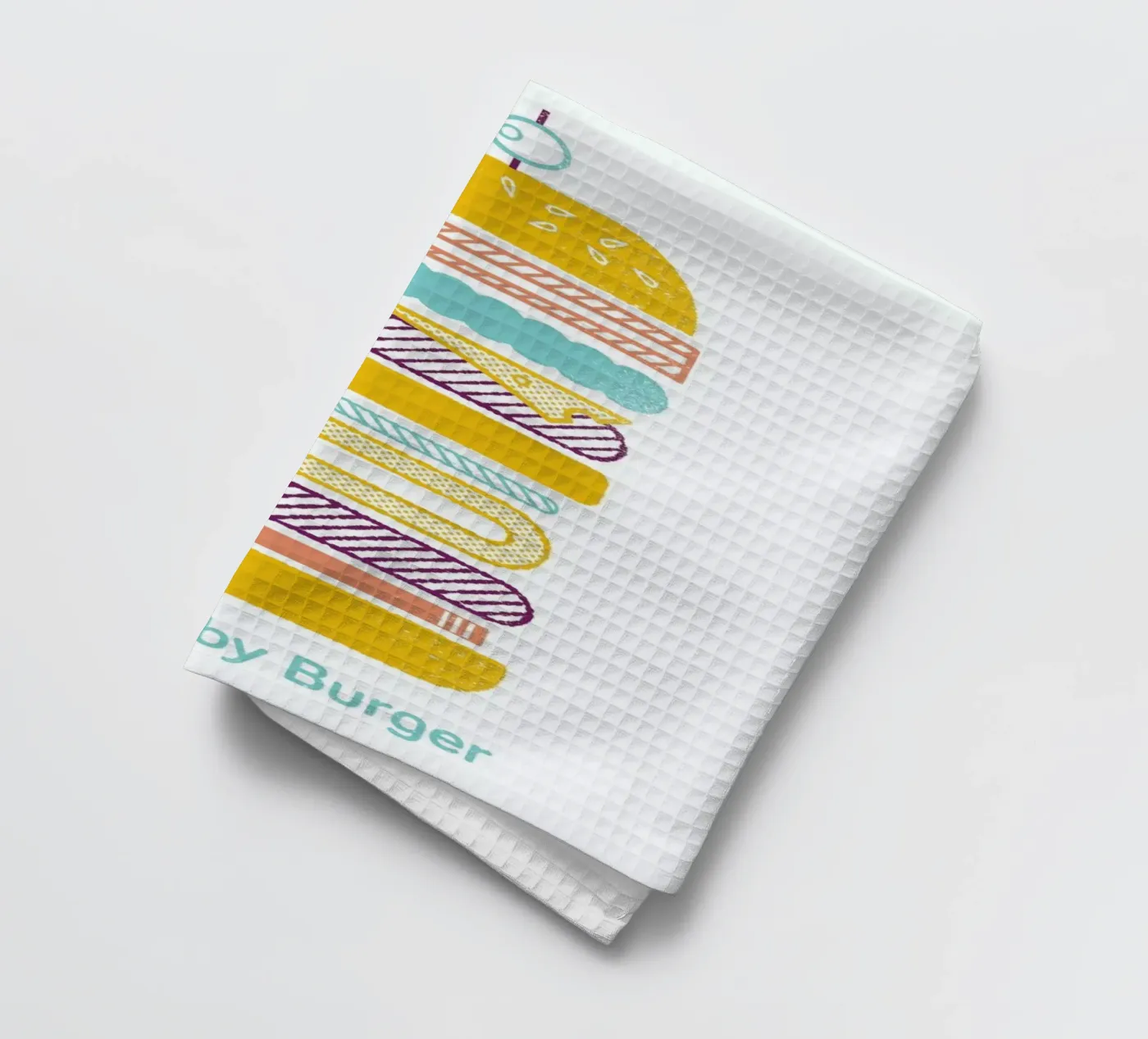 Burger tea towel by Chris Wharton