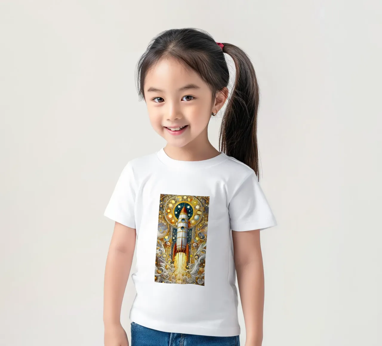 Rocket t-shirt bambini da Art-Nouveau-Dsg