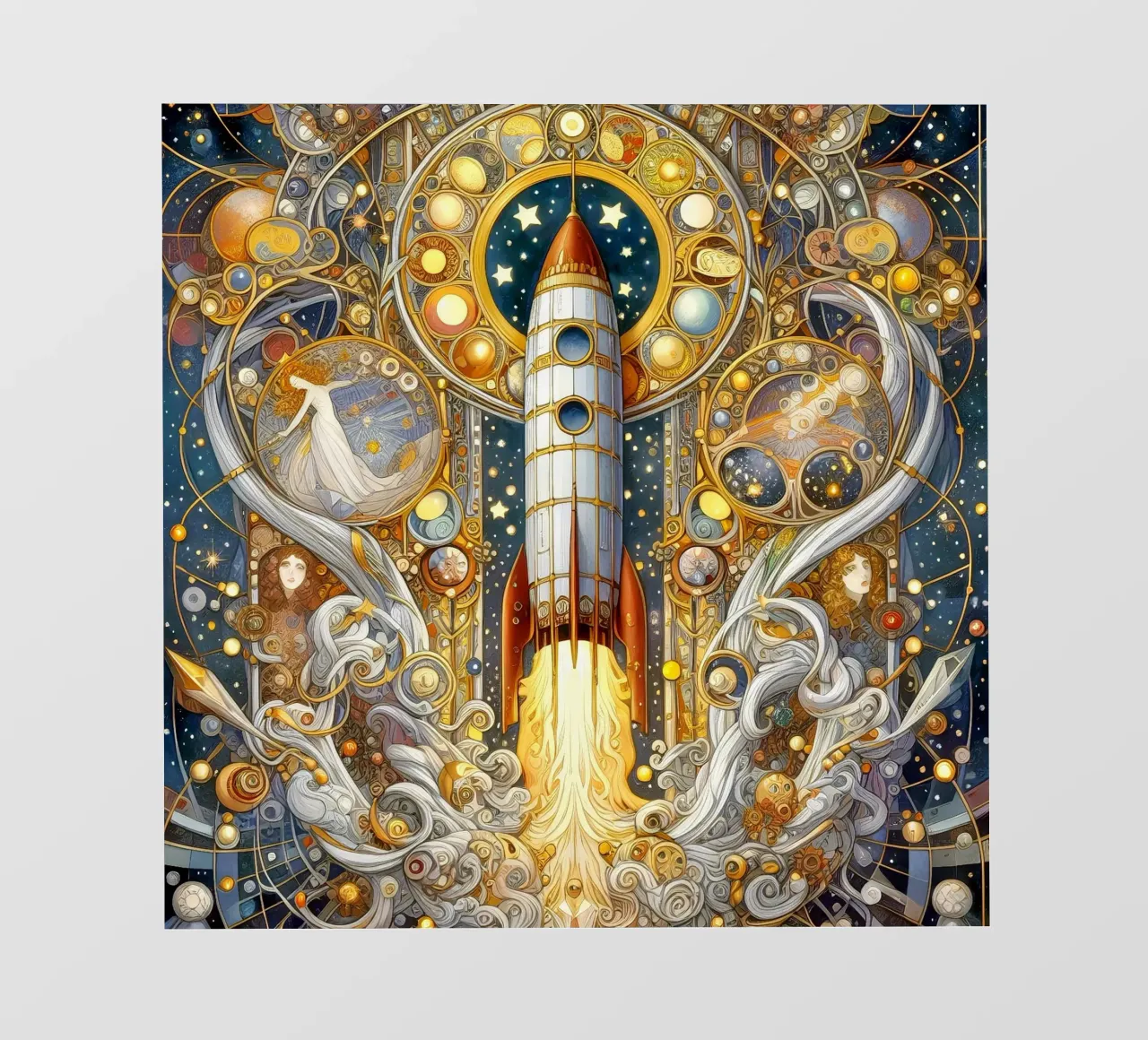 Rocket fotobehang van Art-Nouveau-Dsg