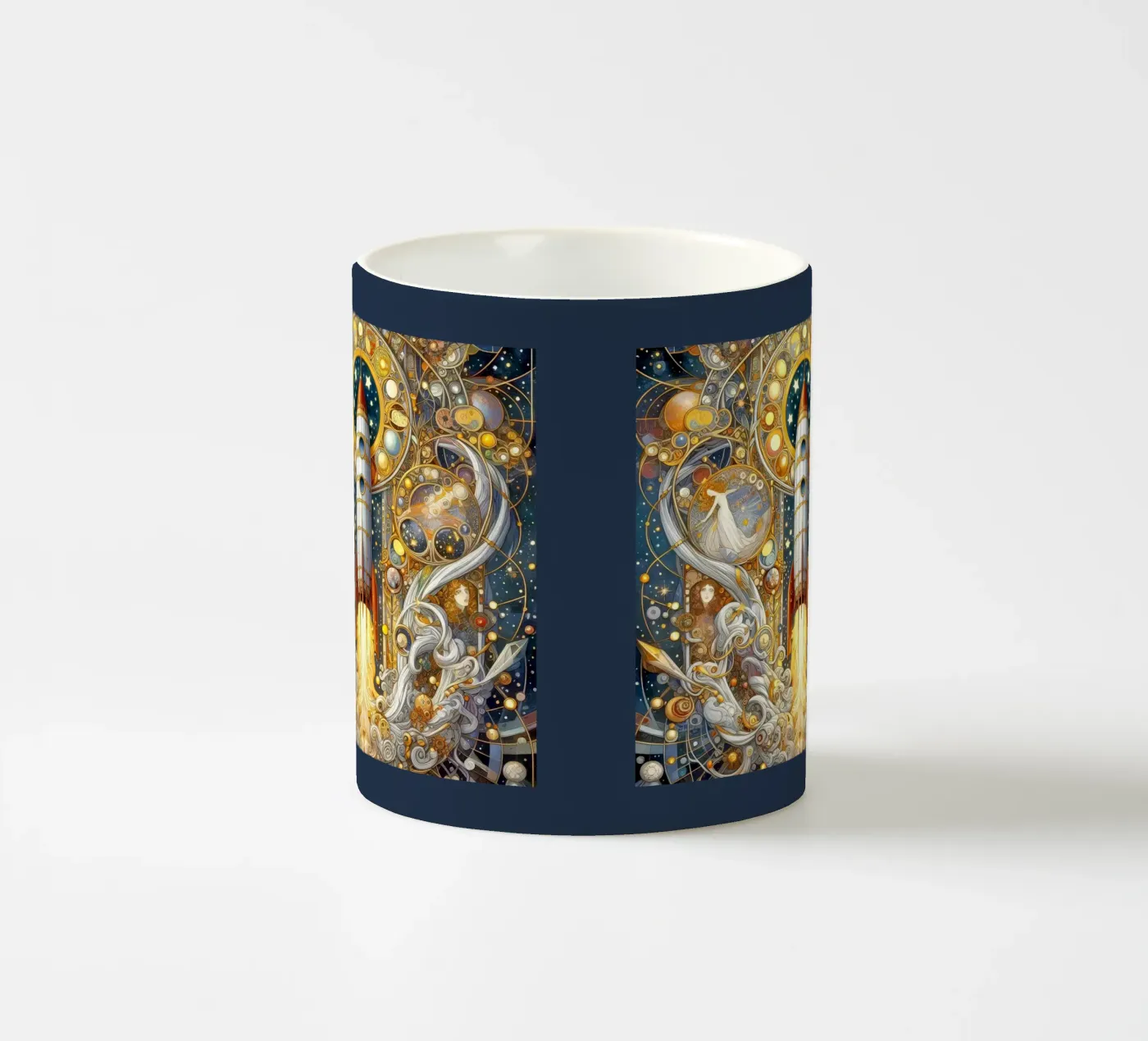 Rocket ceramic mug by Art-Nouveau-Dsg