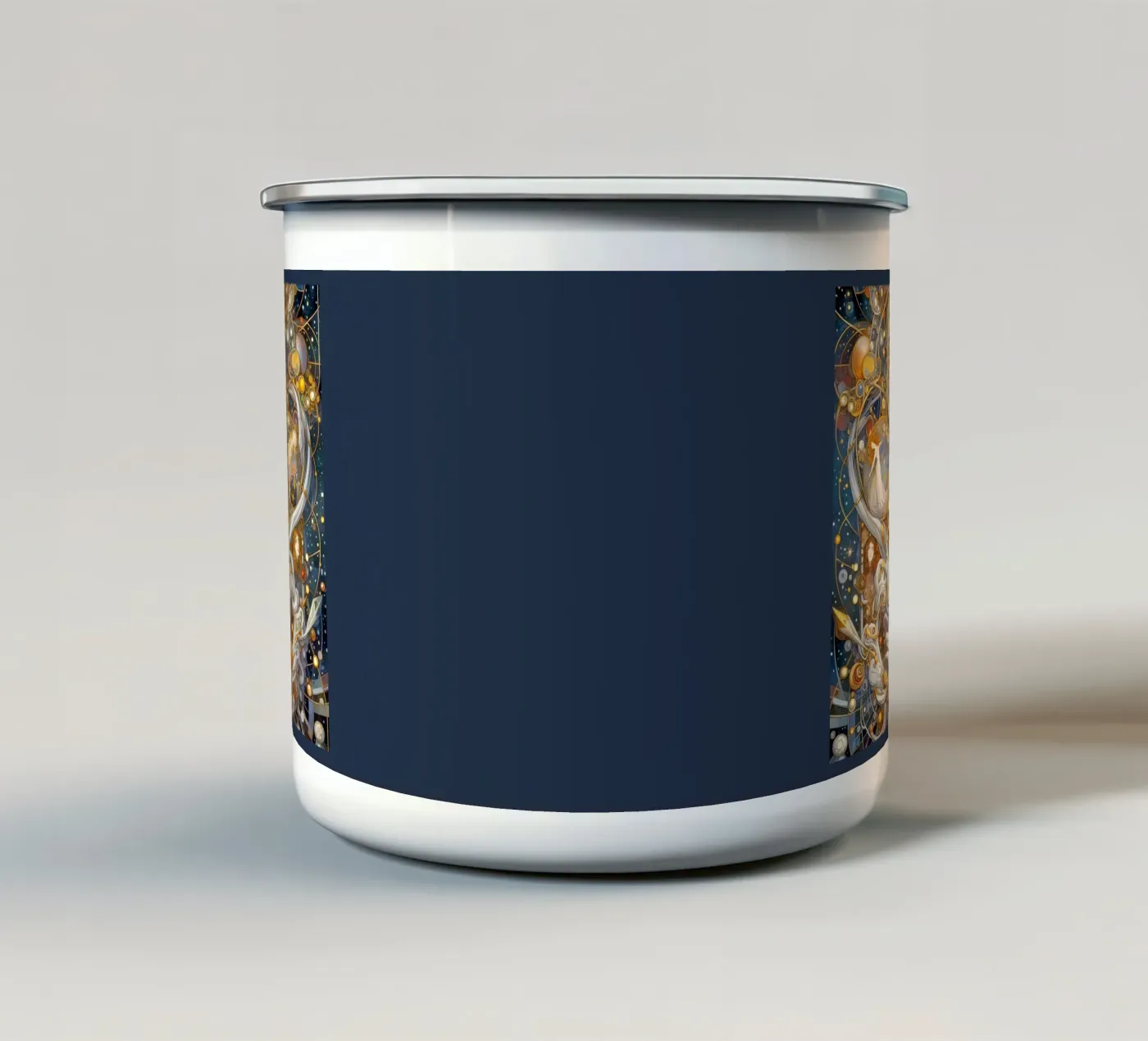 Rocket enamel mug by Art-Nouveau-Dsg